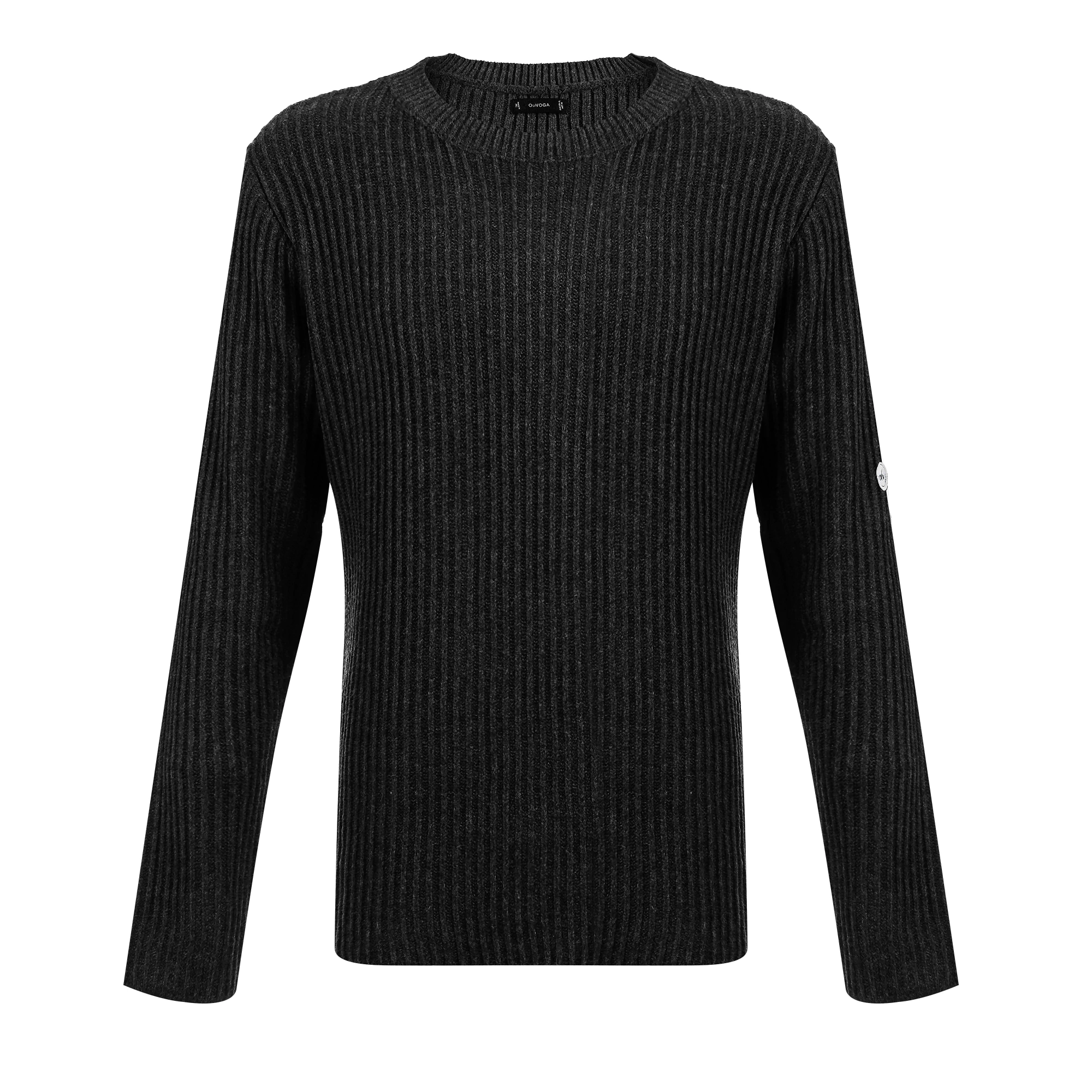 OLAVOGA Men SASIO men’s ribbed jumper – Black