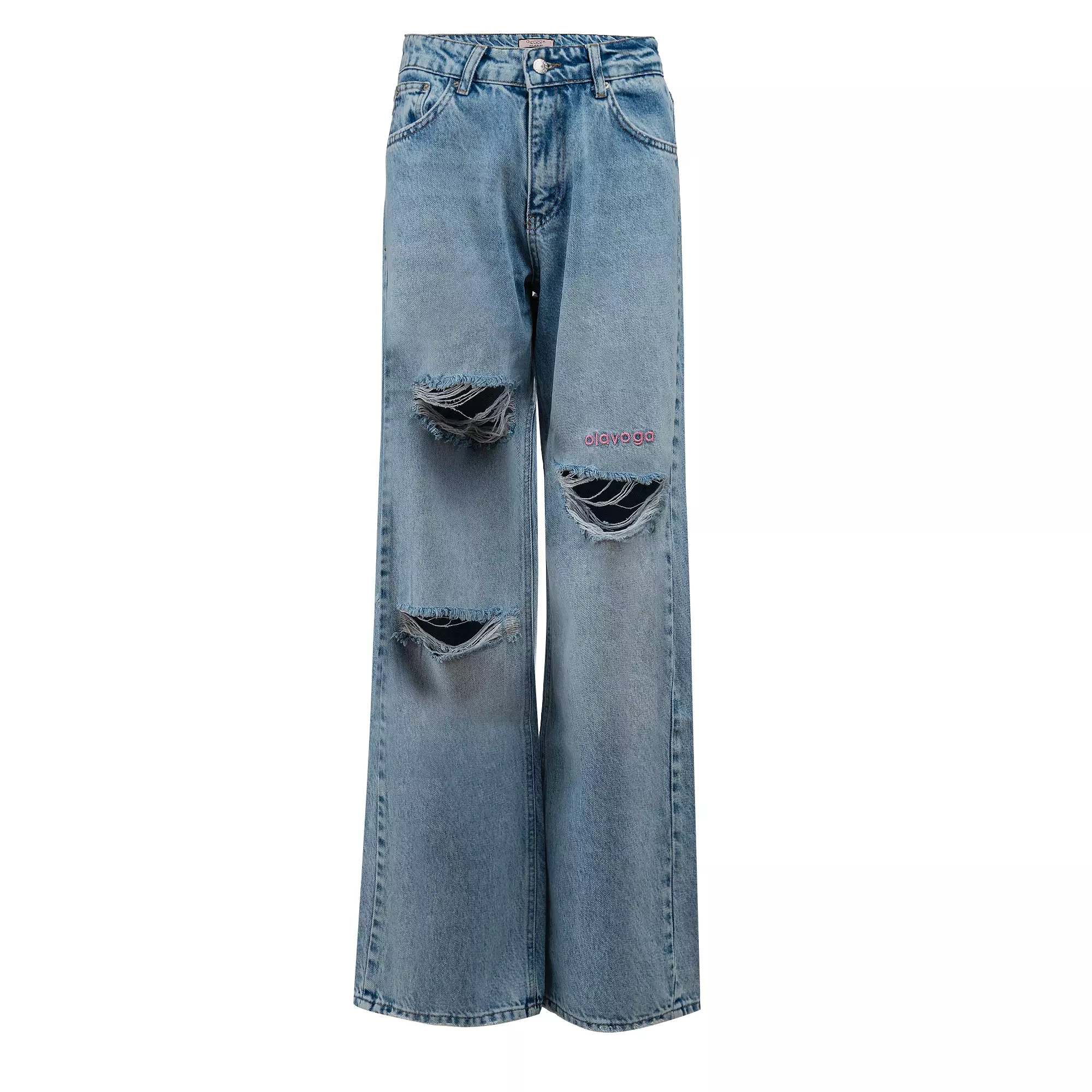 OLAVOGA CELABU women's denim trousers - Blue