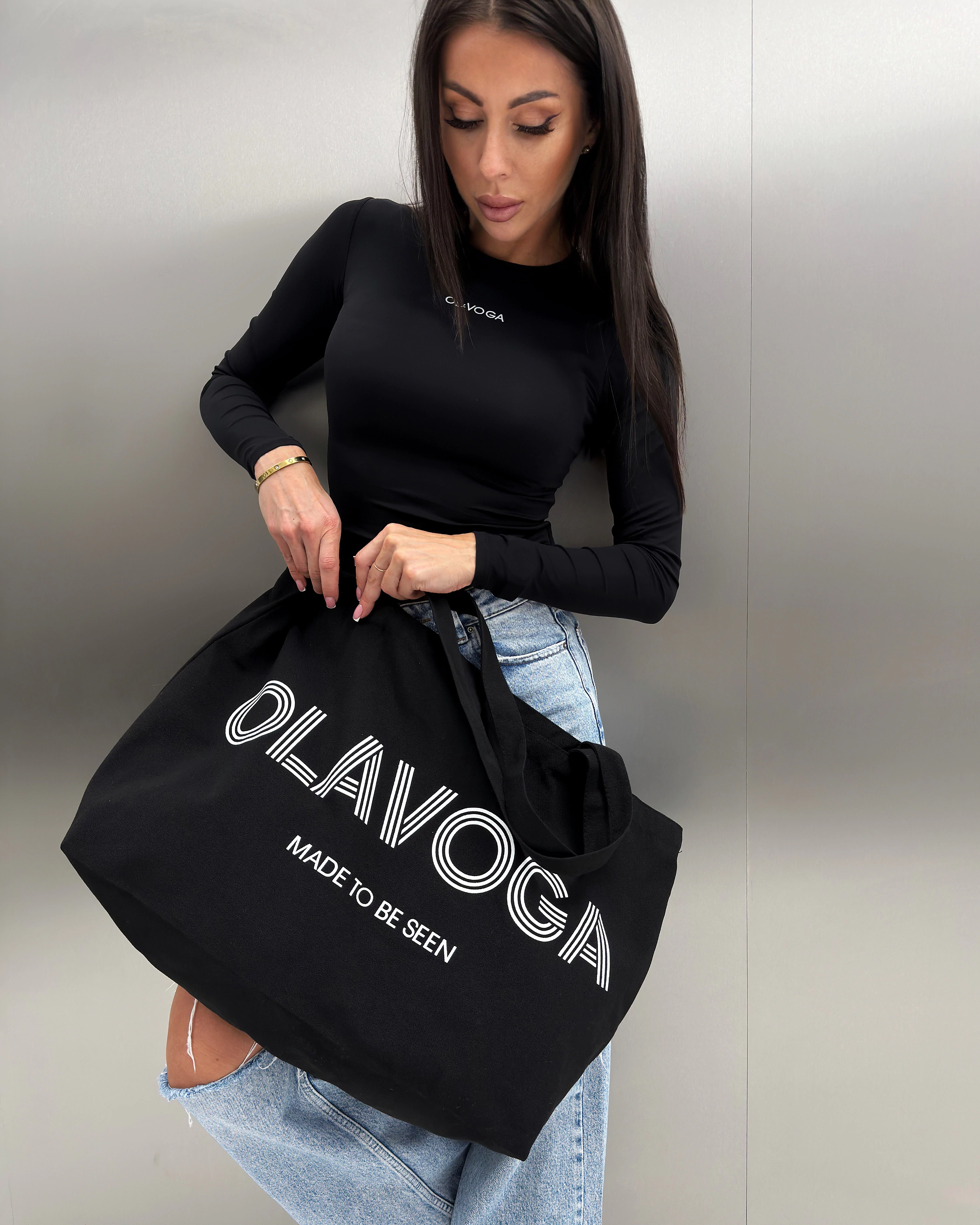 Torba damska shopper OLAVOGA CUTO - Czarny