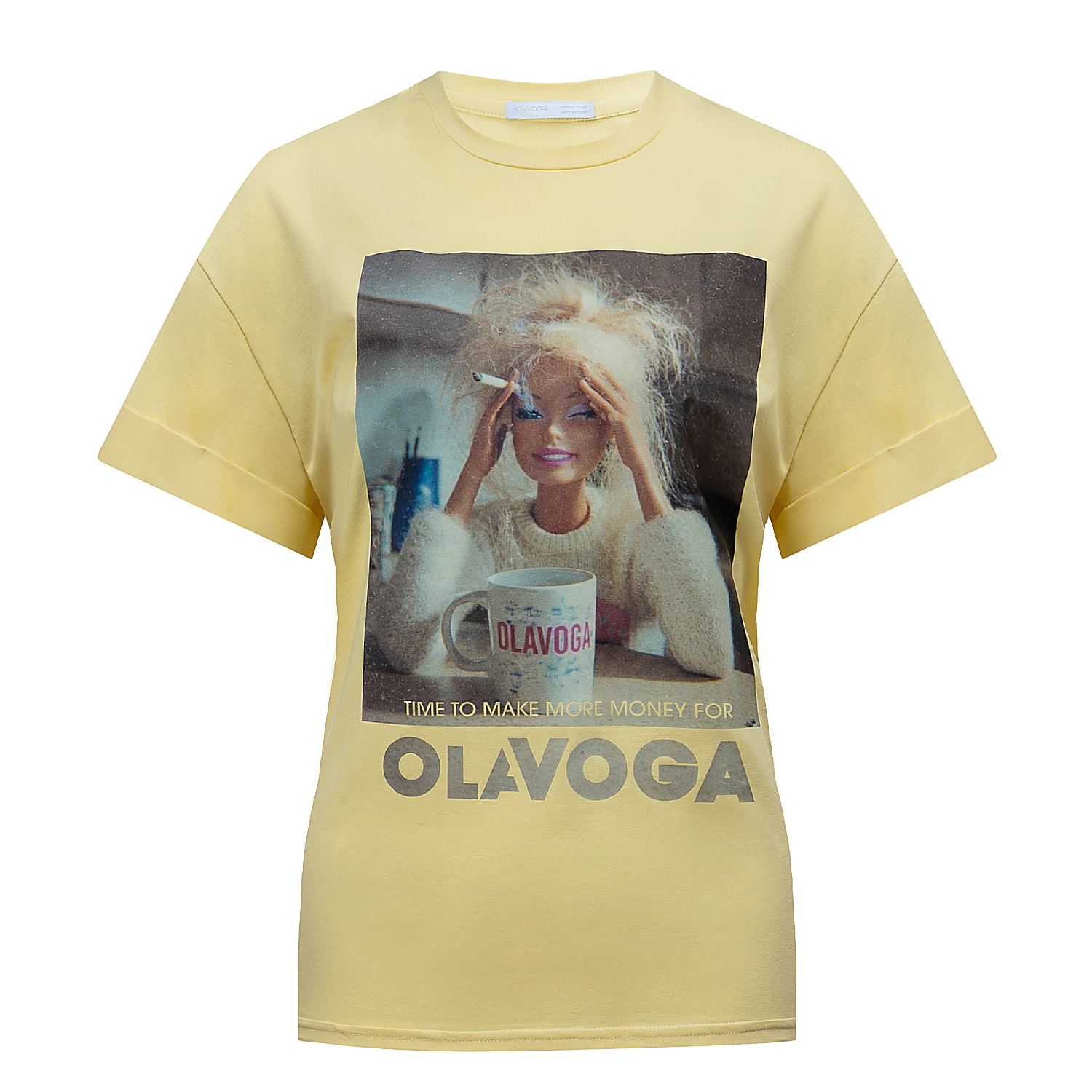 Oversize tričko OLAVOGA EARNED - žluté