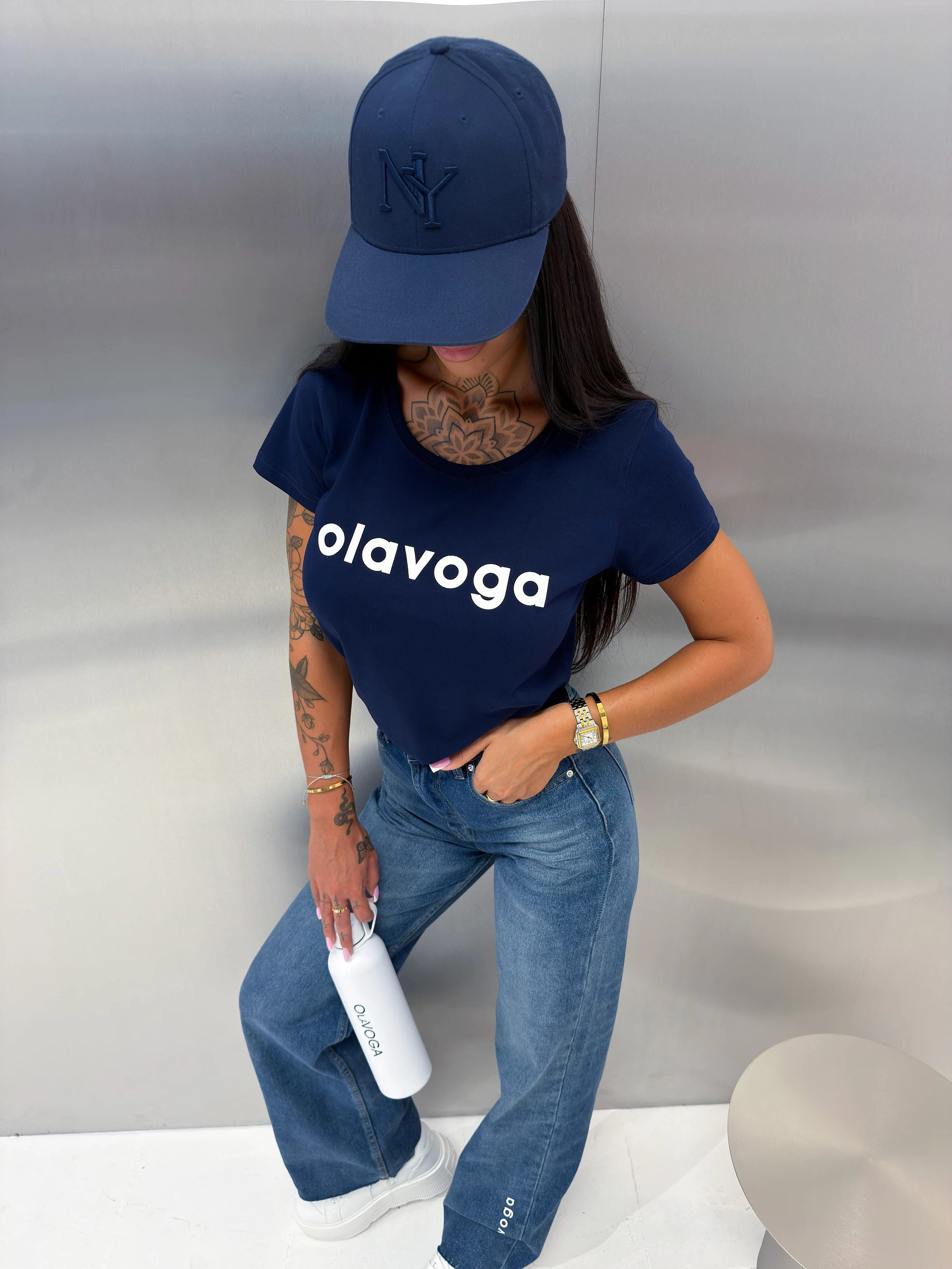 OLAVOGA Essentials: T-shirt basic EARLY - Granatowy