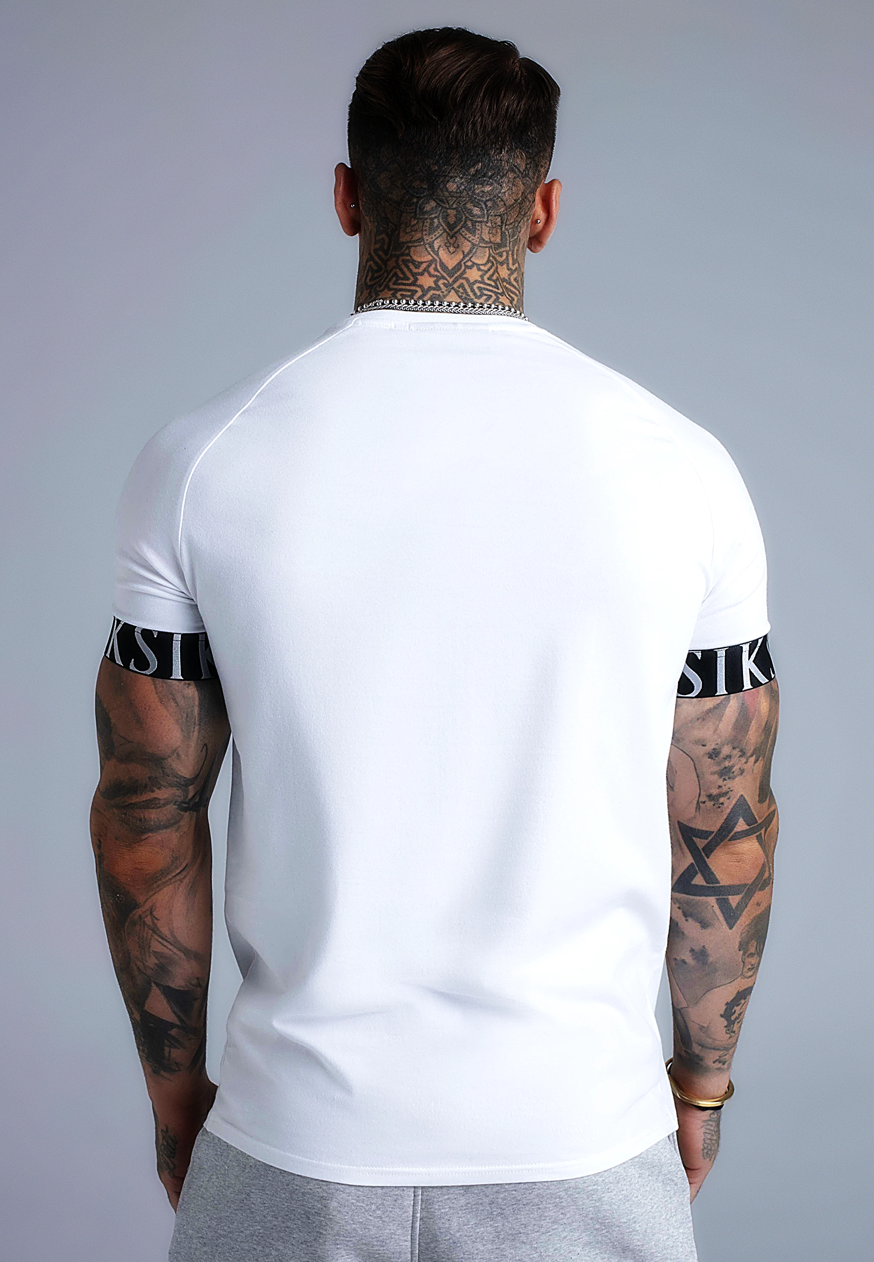 SIKSILK TECH Herren-T-Shirt 28404 - Weiß