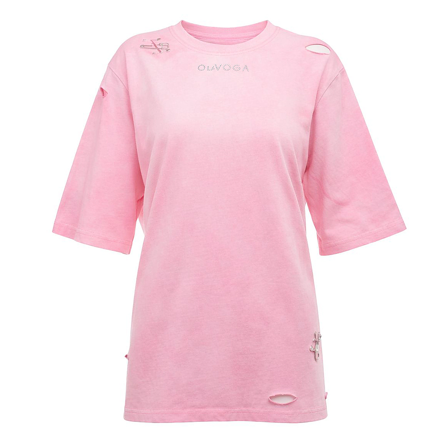 T-shirt damski oversize OLAVOGA ZOANCE - Róż