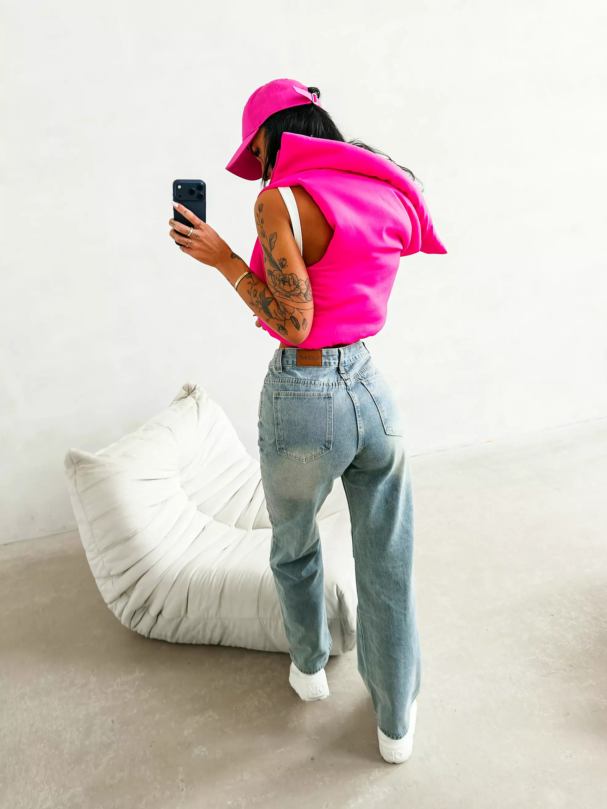 Women's denim trousers OLAVOGA DAKEN - Light denim