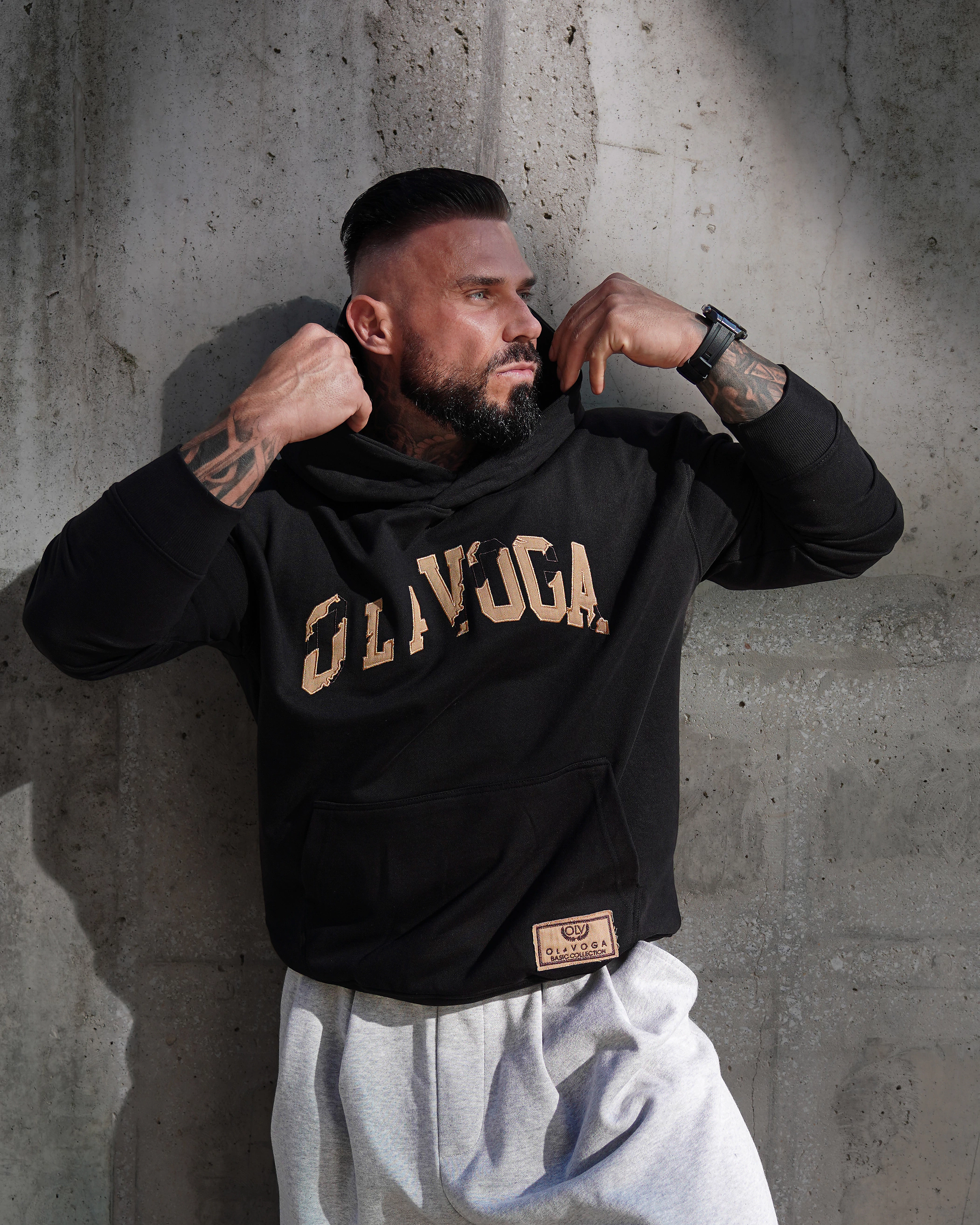 Bluza męska z kapturem OLAVOGA Men FLYTION - Czarny