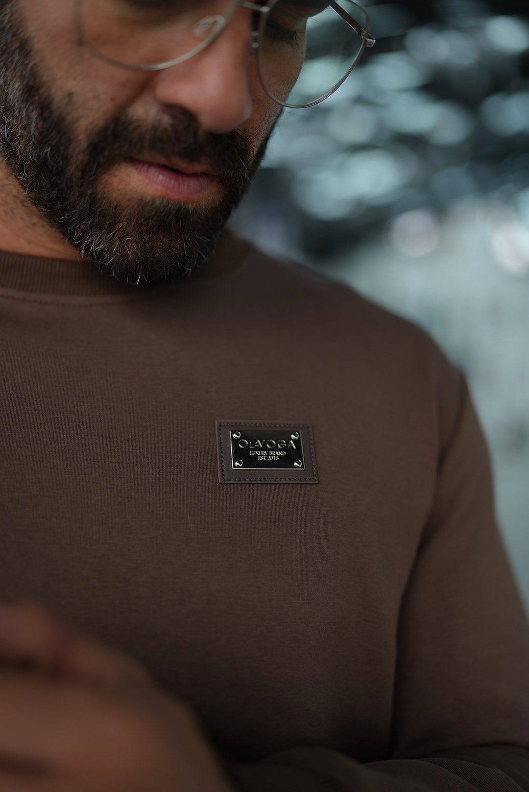 Bluza męska regular OLAVOGA Men BALORO - Brąz