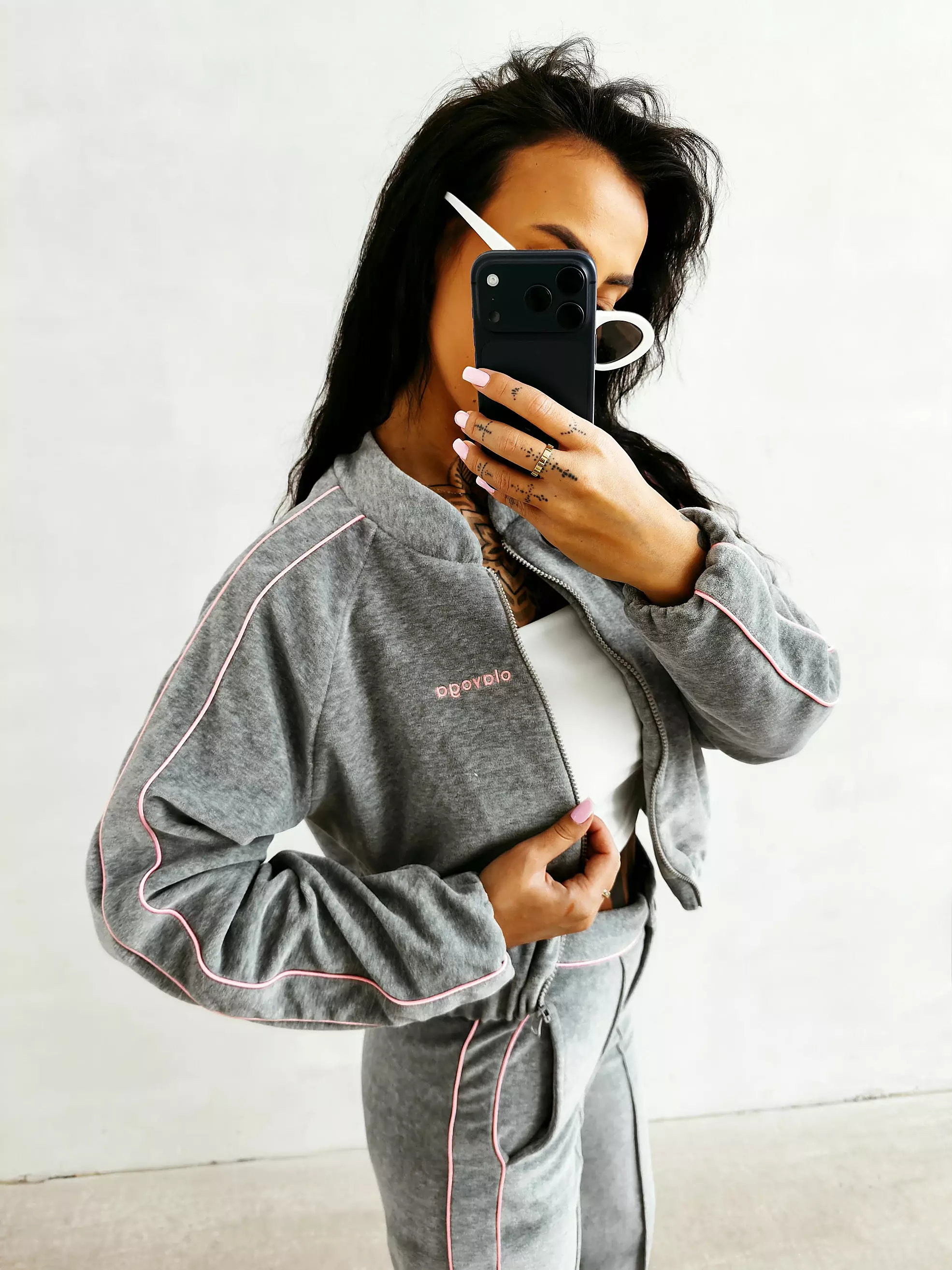 Women's bomber jacket OLAVOGA ELVIA - Grey
