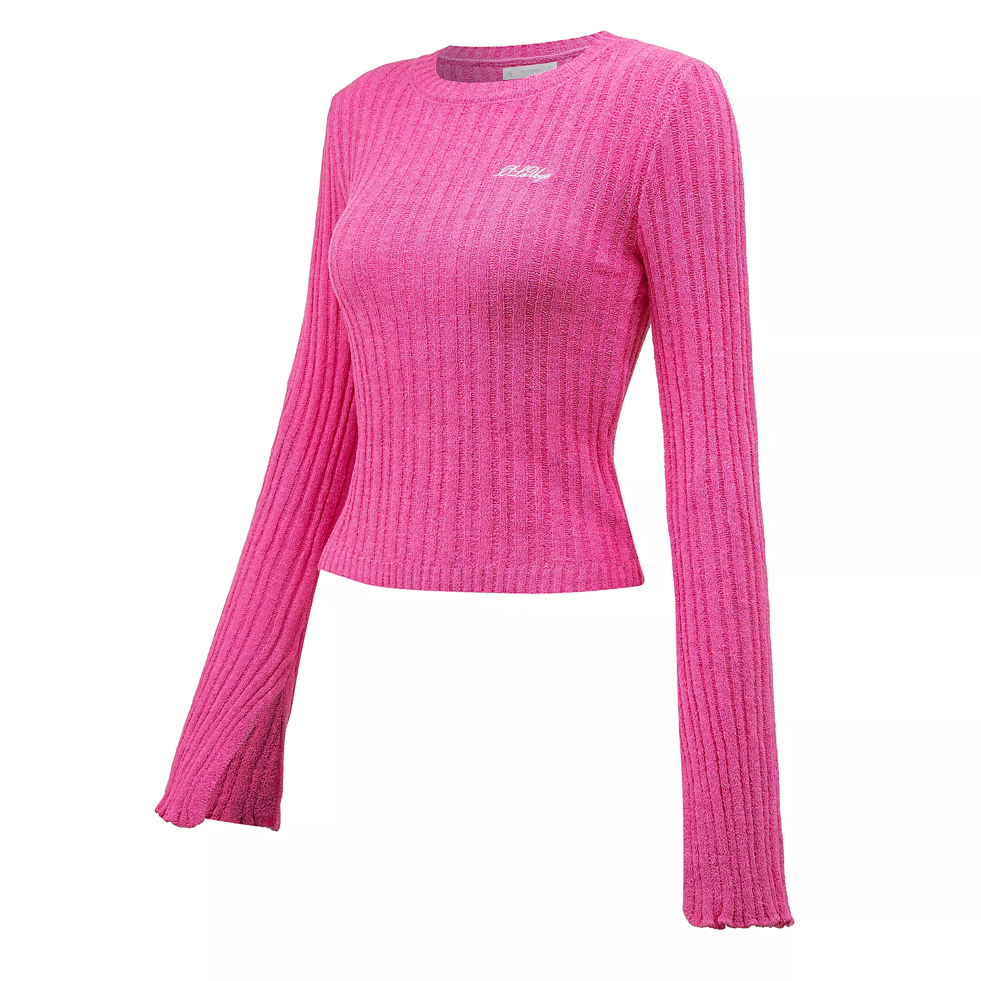 Damenpullover mit ausgestellten Ärmeln OLAVOGA ZIRRA - Fuchsia