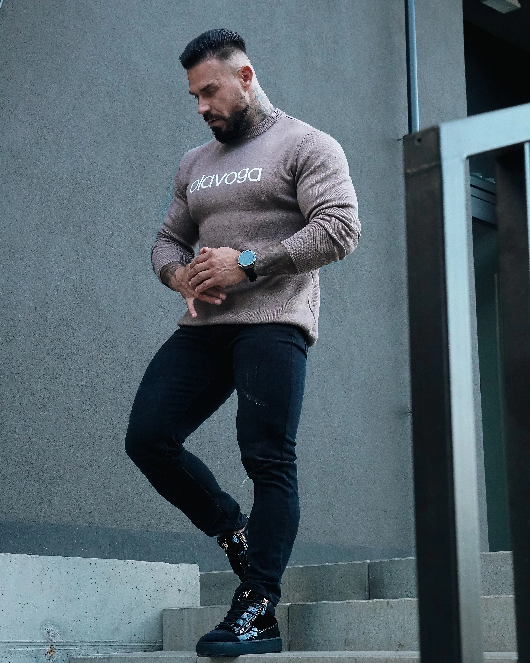 Herren-Denimhose OLAVOGA Men CORE - Schwarz