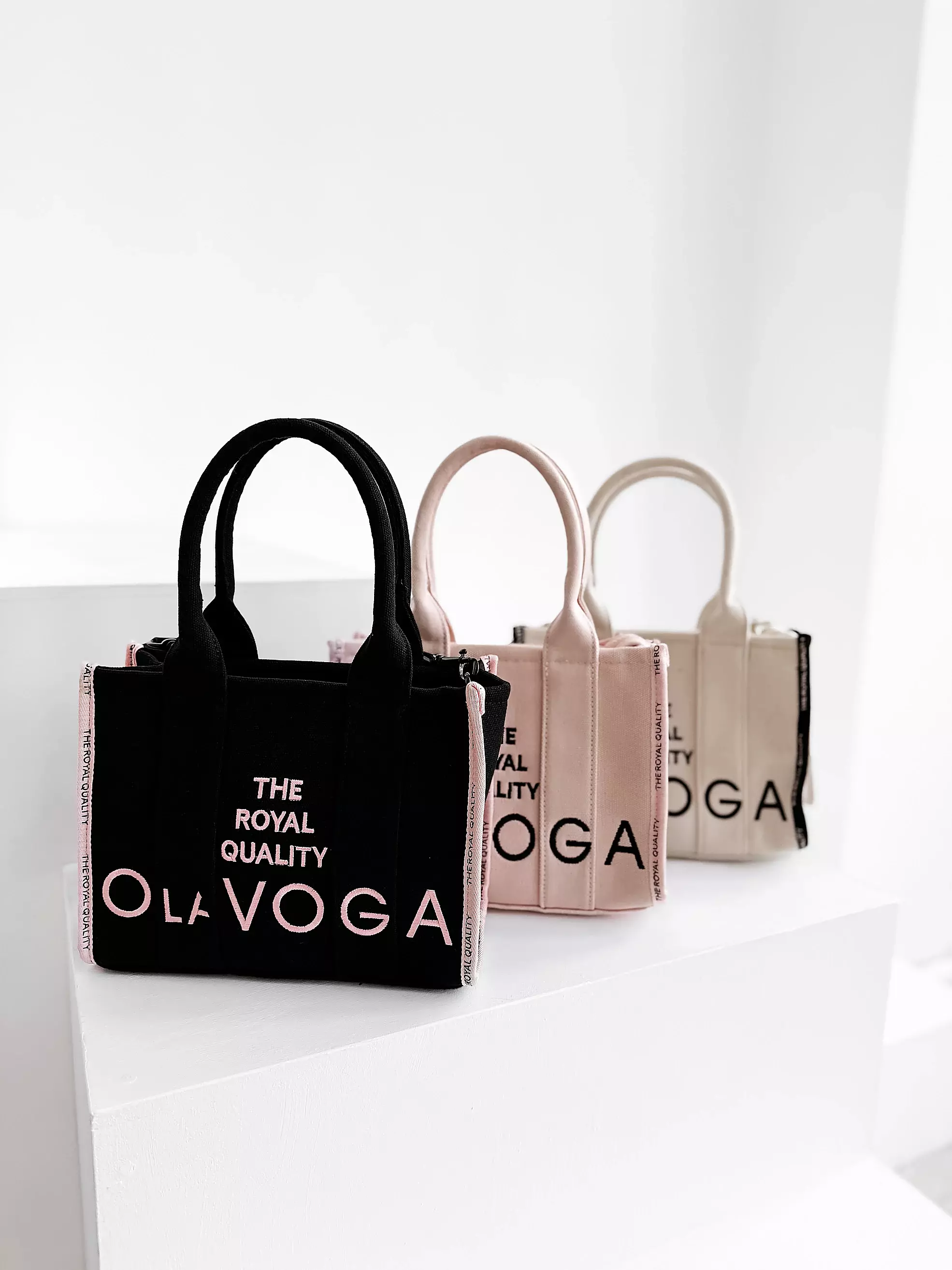 OLAVOGA NALA women's shopper bag - Black + powder pink
