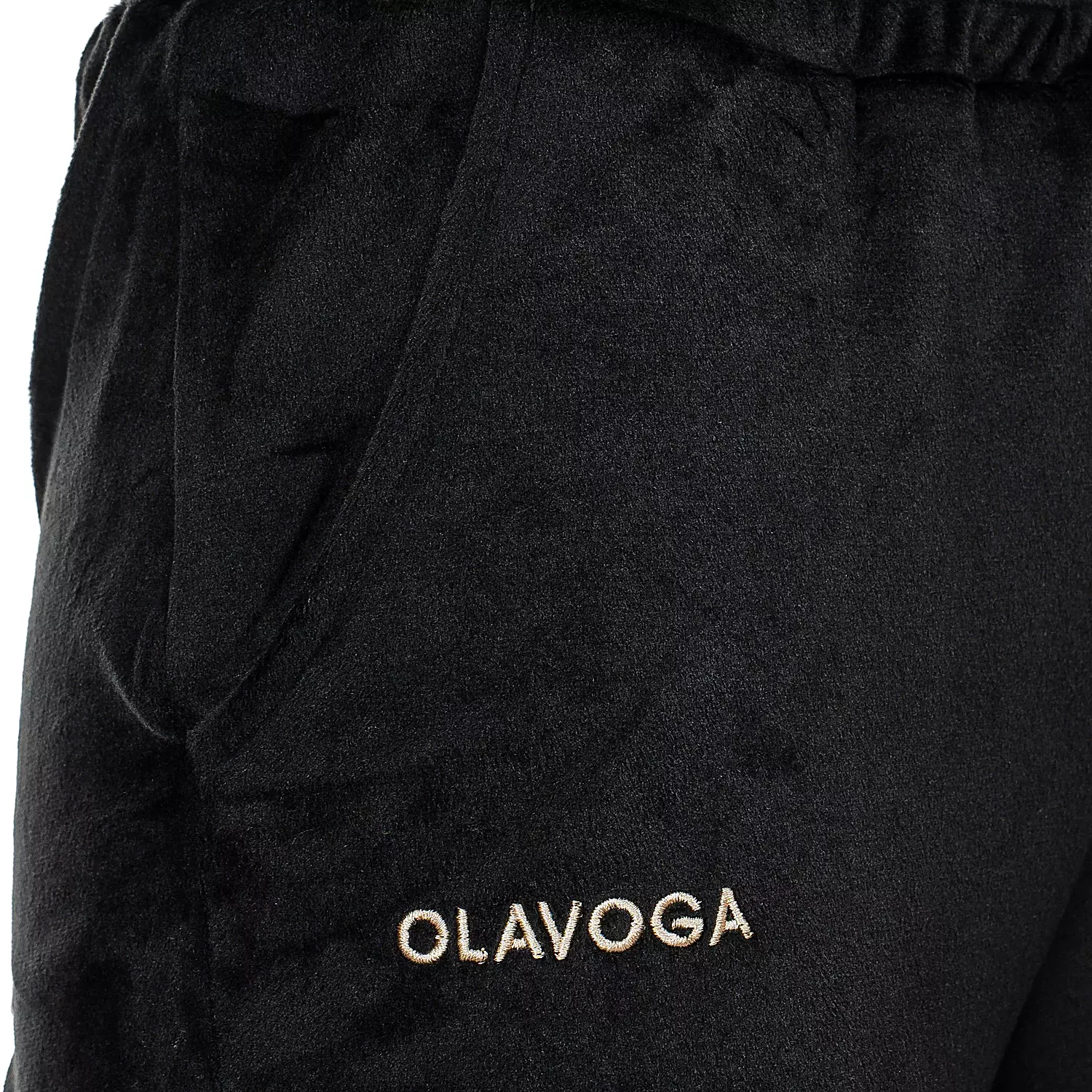 Komplet damski welurowy OLAVOGA VELVET ASH - Czarny