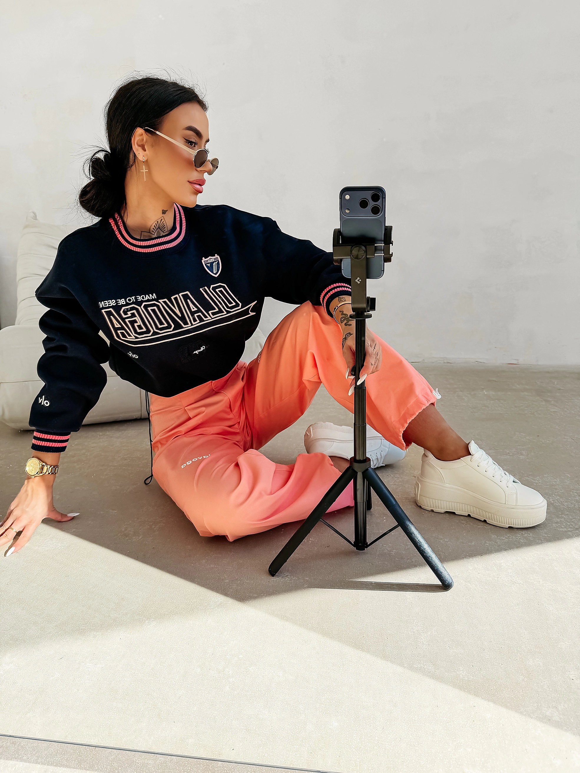 OLAVOGA VESA Damen Sweatshirt - navy blau