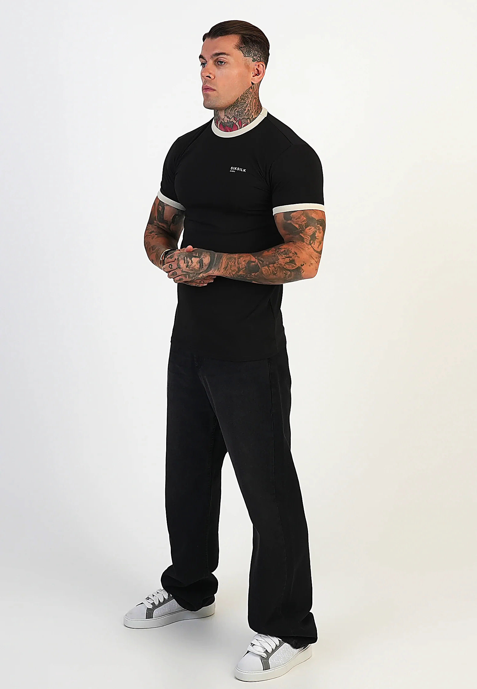 SIKSILK RINGER Herren-T-Shirt 28856 - Schwarz