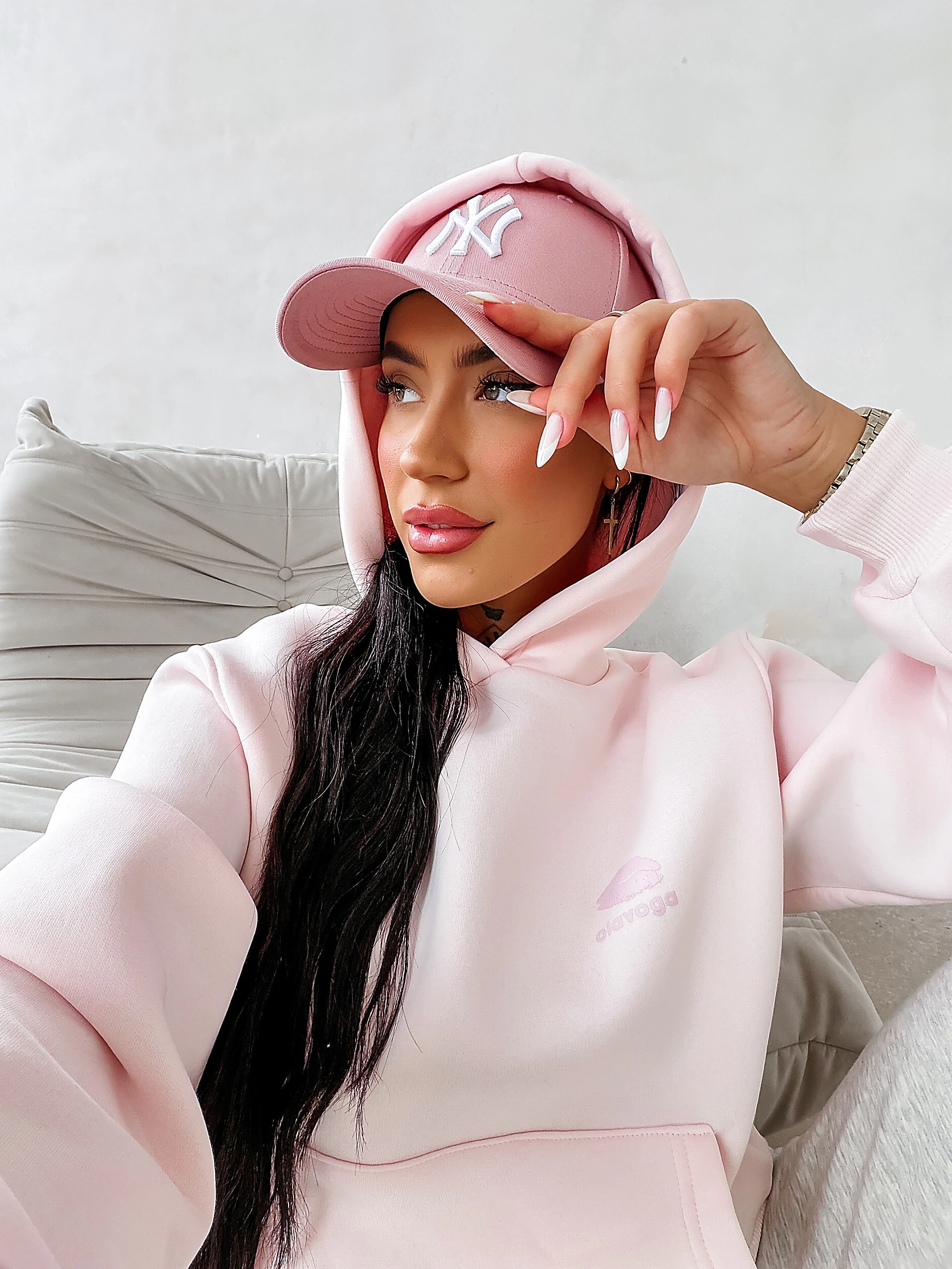OLAVOGA LUCKY MINDSET Damen-Kapuzenpullover - Rosa