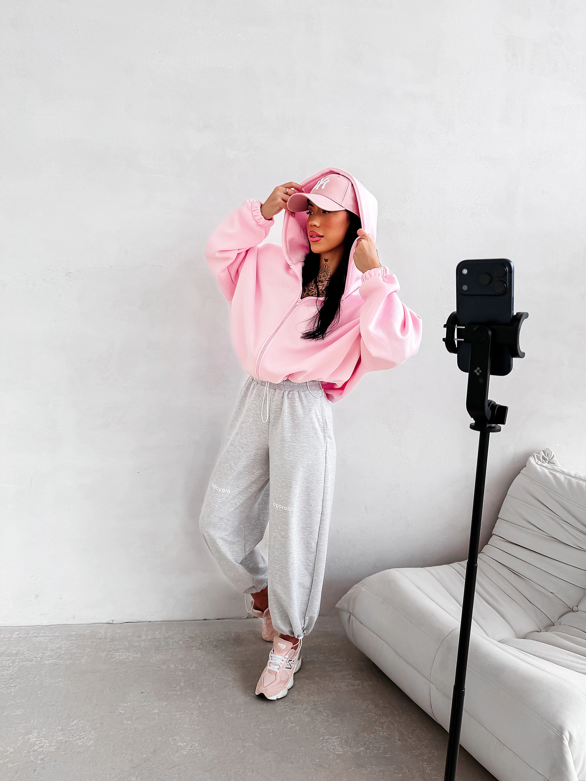 OLAVOGA LASANA Damen-Kapuzenpullover - Rosa
