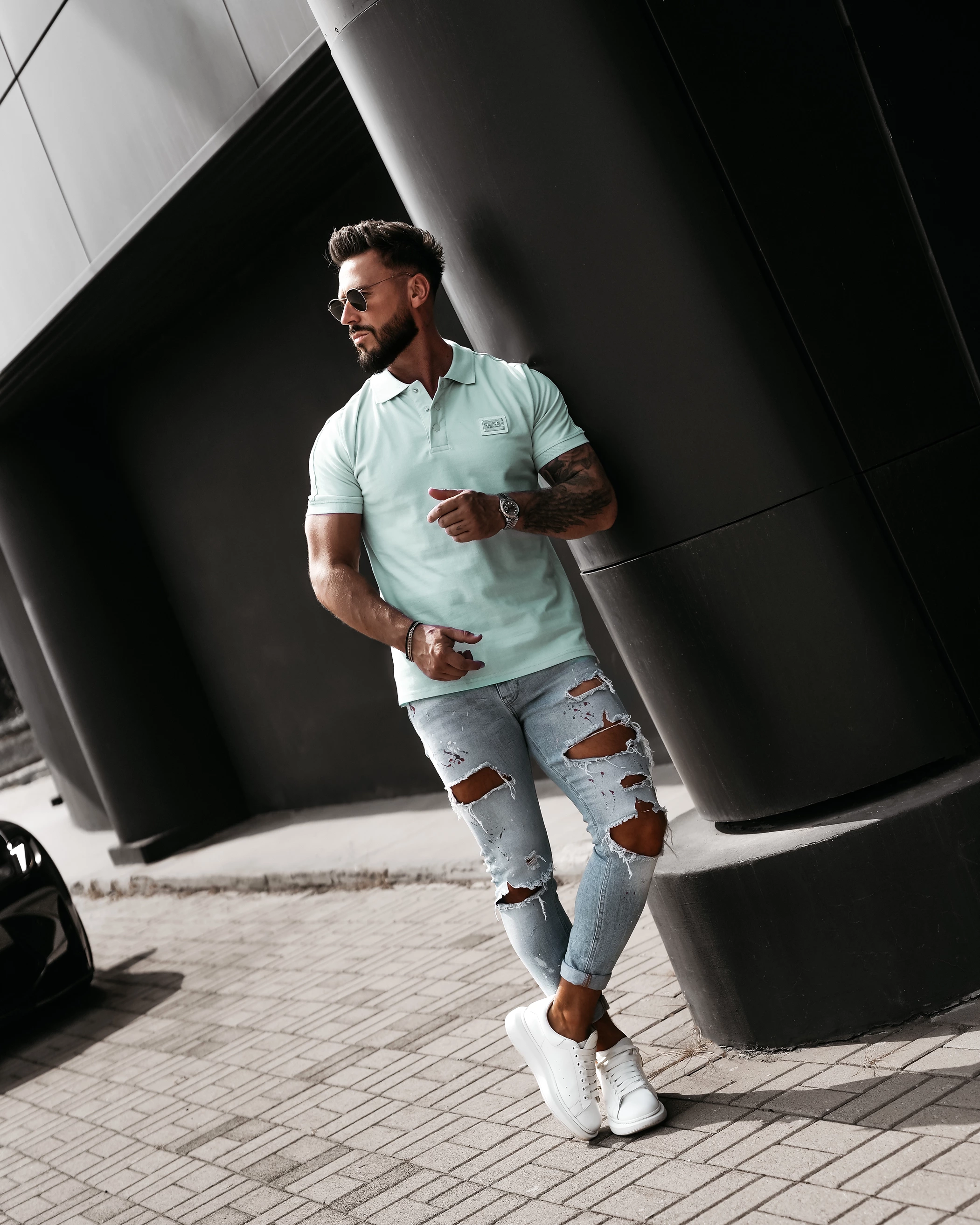 T-shirt męski OLAVOGA Men BALARDI - Miętowy