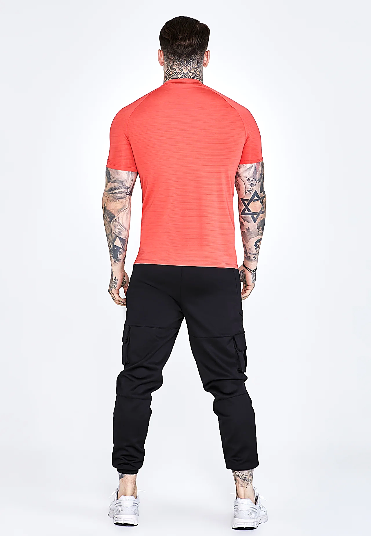 T-shirt męski SIKSILK MUSCLE FIT 26511 - Pomarańczowy