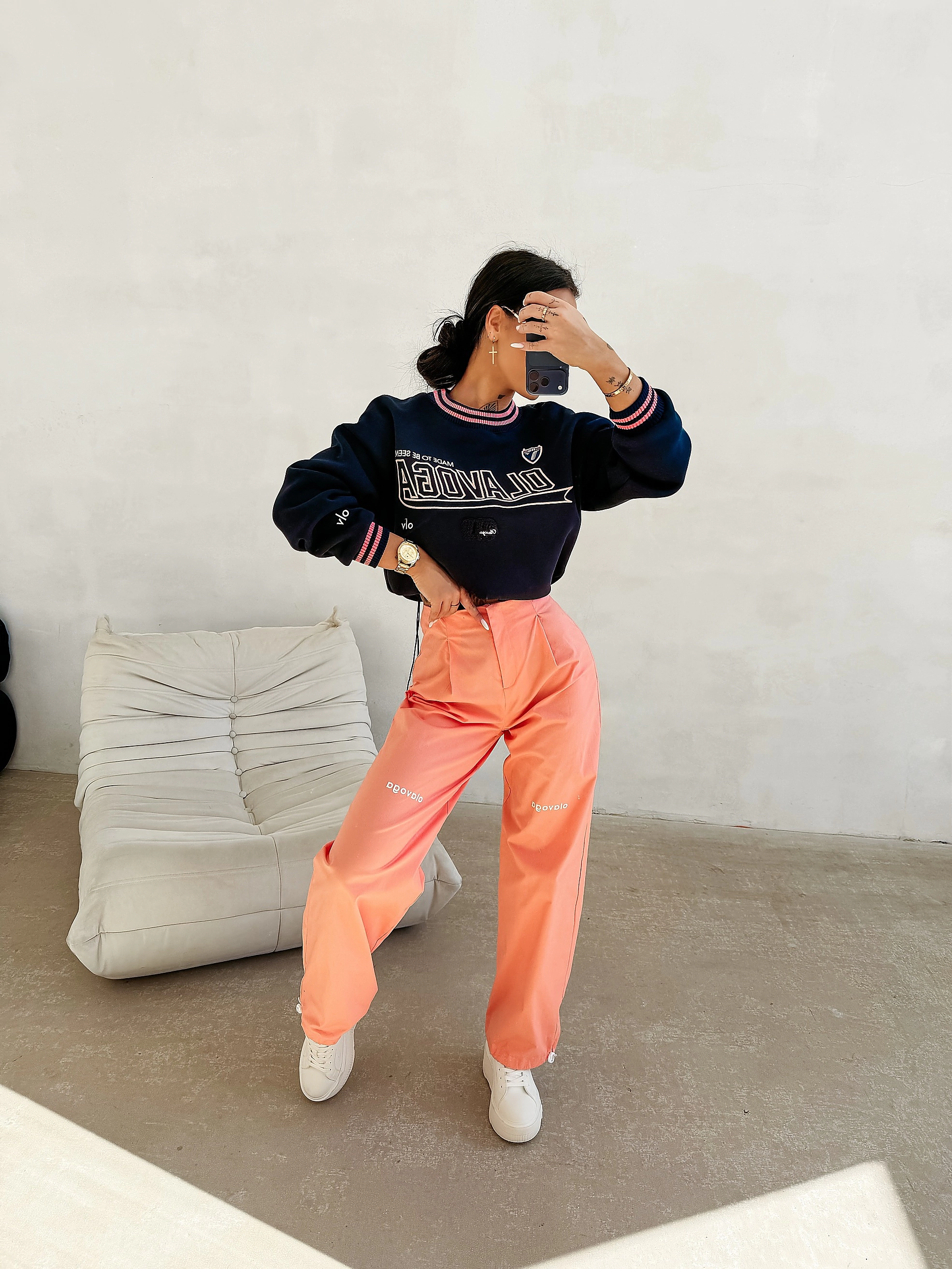 OLAVOGA VESA Damen Sweatshirt - navy blau