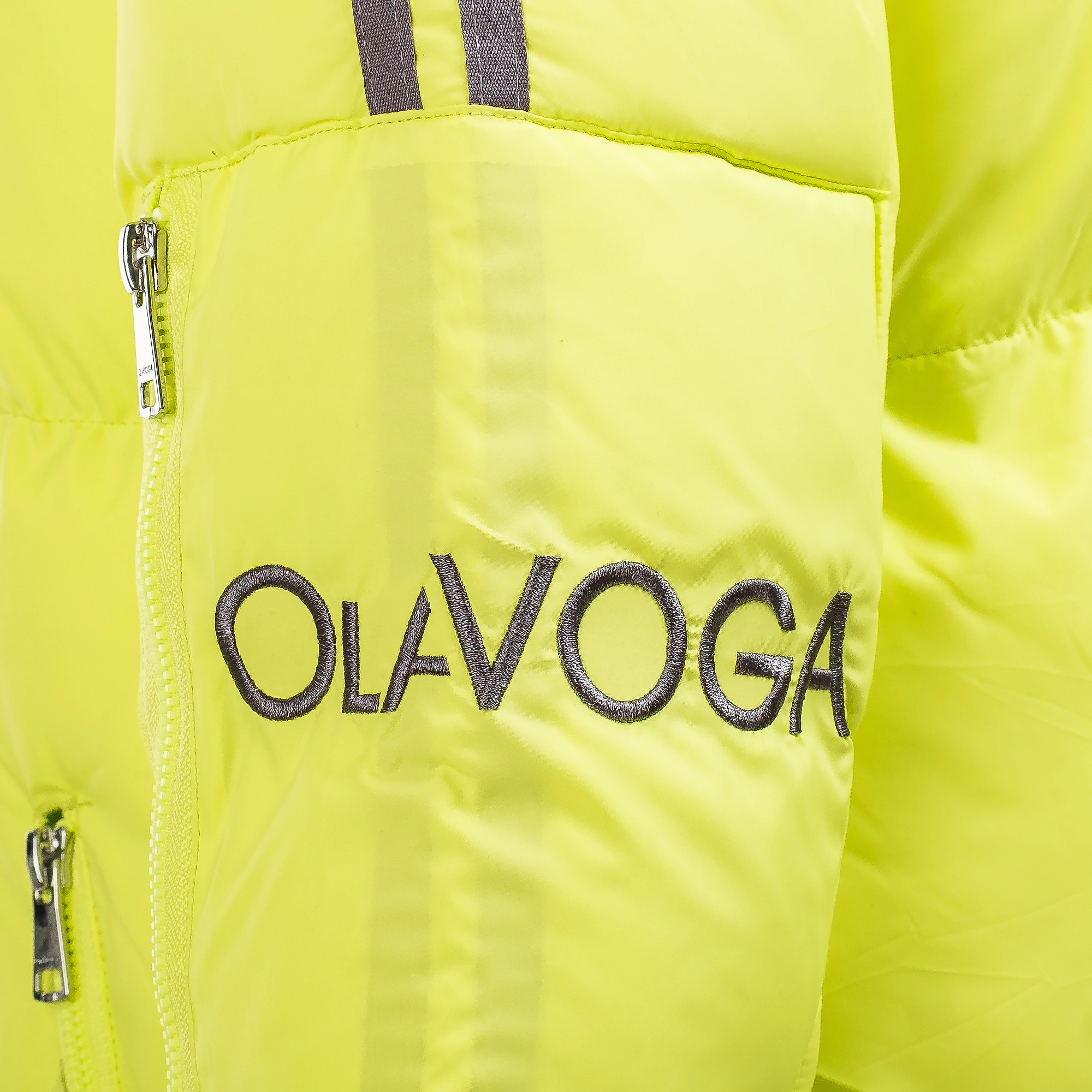 Płaszcz zimowy maxi OLAVOGA FLOORO - Limonka