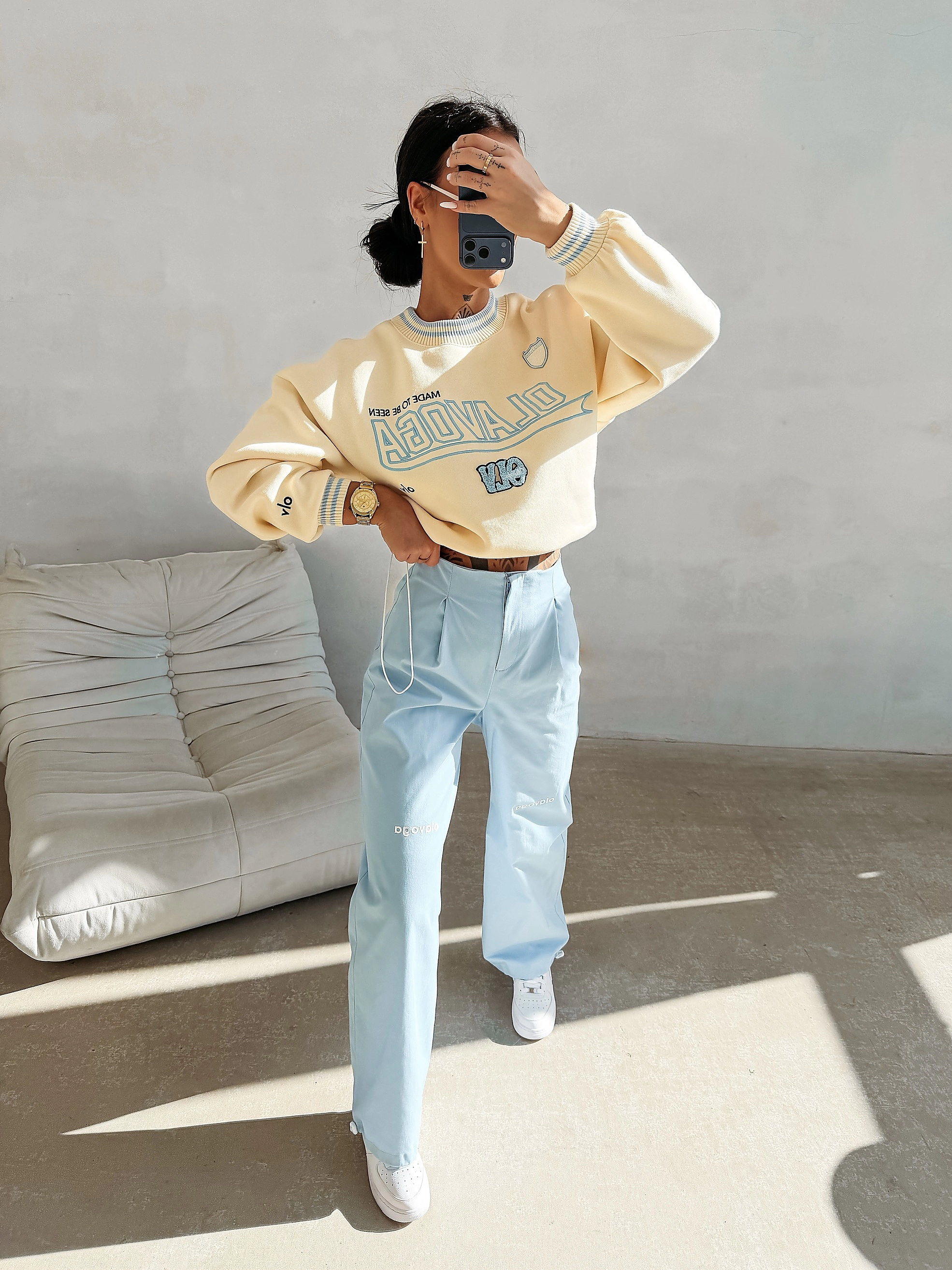OLAVOGA VESA Damen Sweatshirt - Ecru
