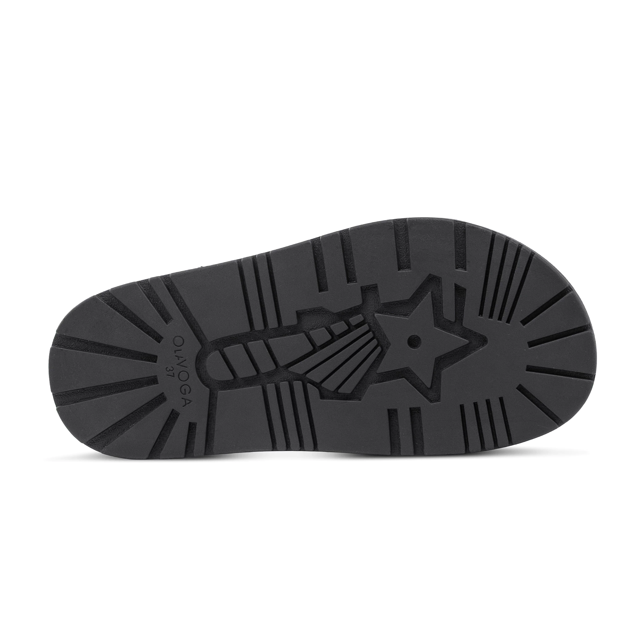 Women's Velcro flip-flops OLAVOGA BERLIOZ - Black