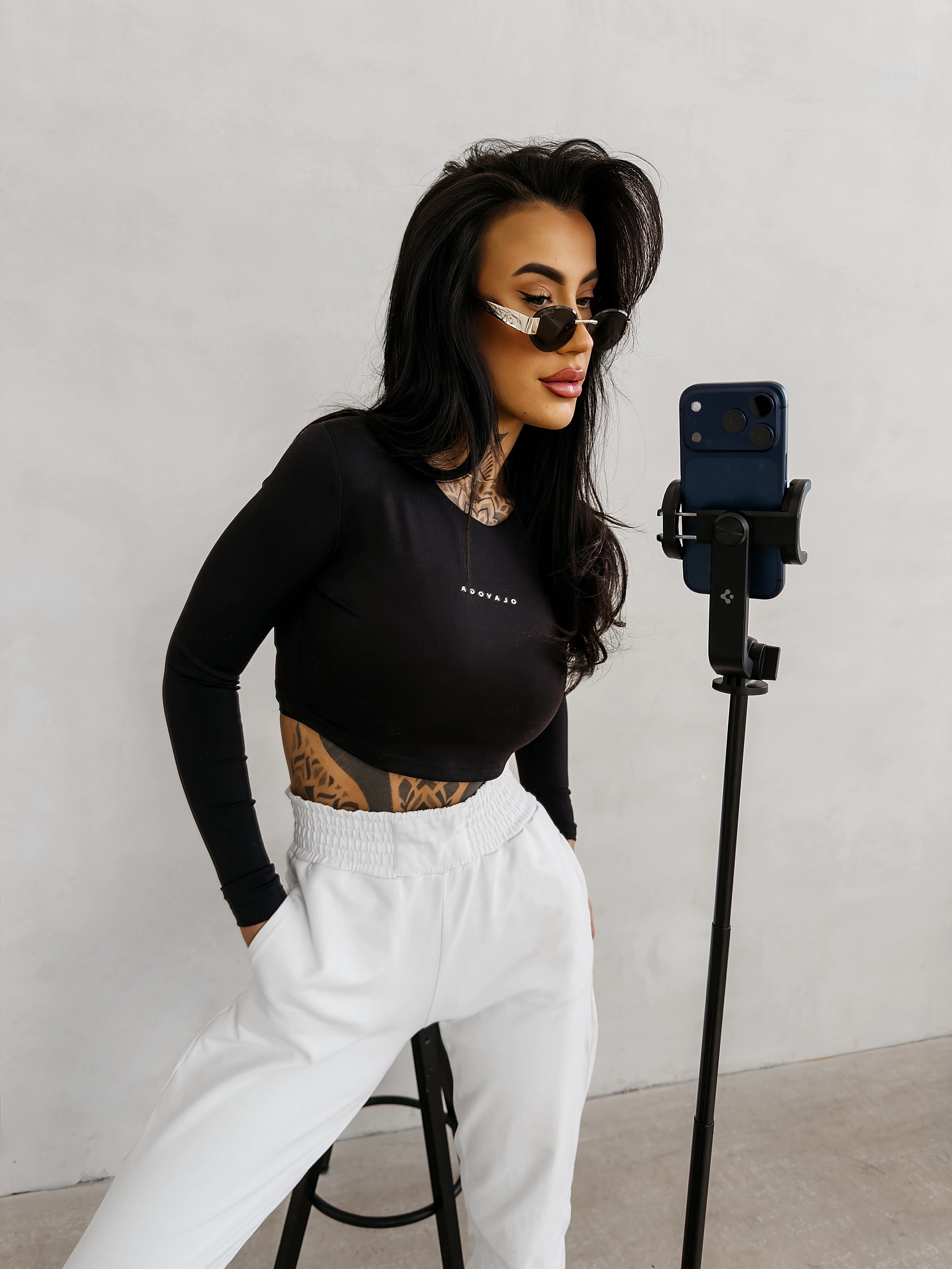 OLAVOGA VIRA women's long sleeve top - Black