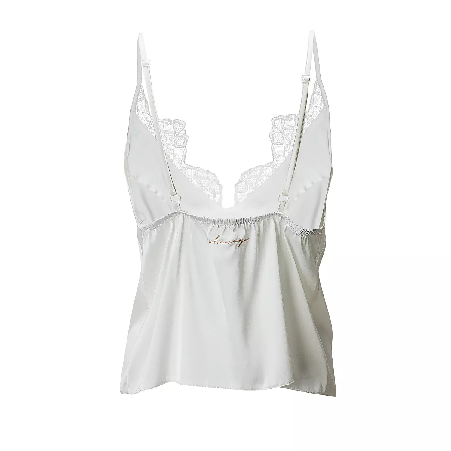 Damen-Pyjama aus Satin OLAVOGA DESIRE - Écru