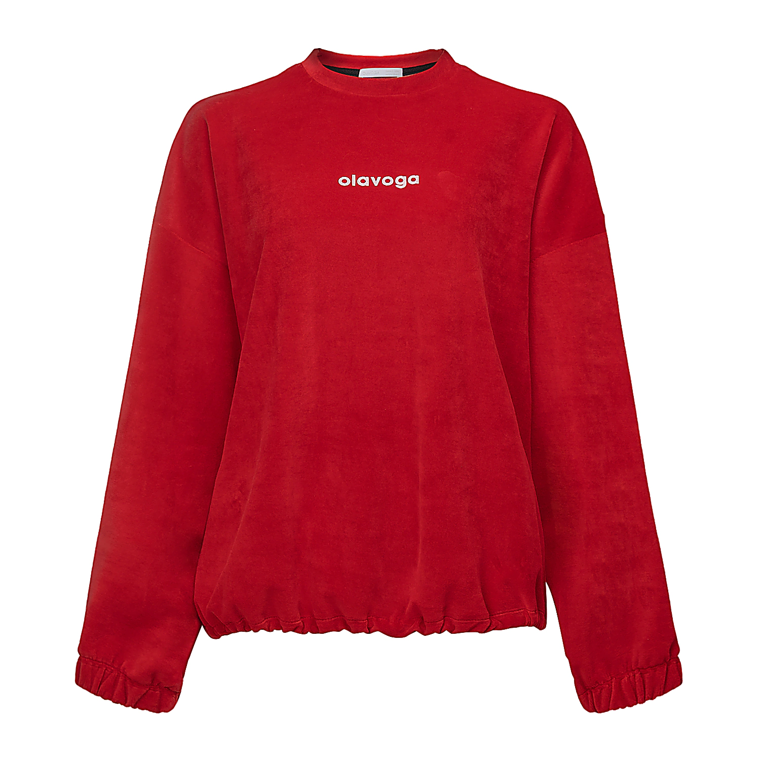 Ladies' velour sweatshirt OLAVOGA VELVORA - Red