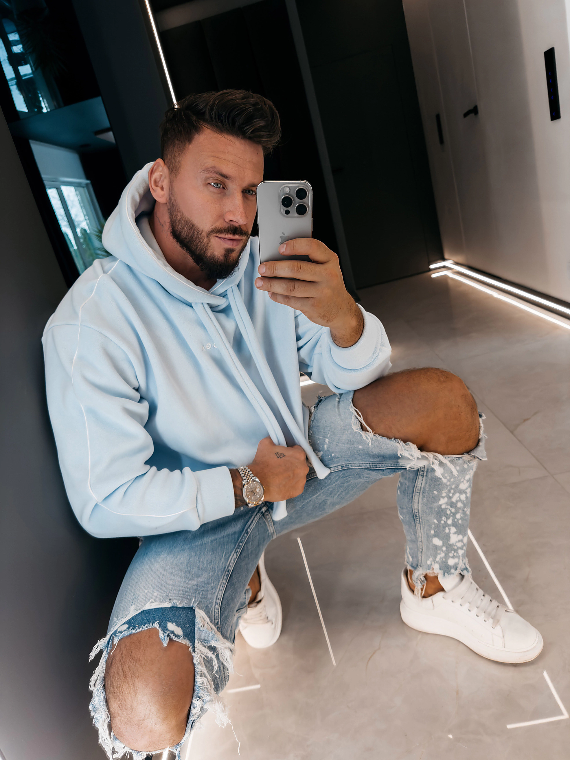OLAVOGA Men PLUME sweatshirt - Light blue