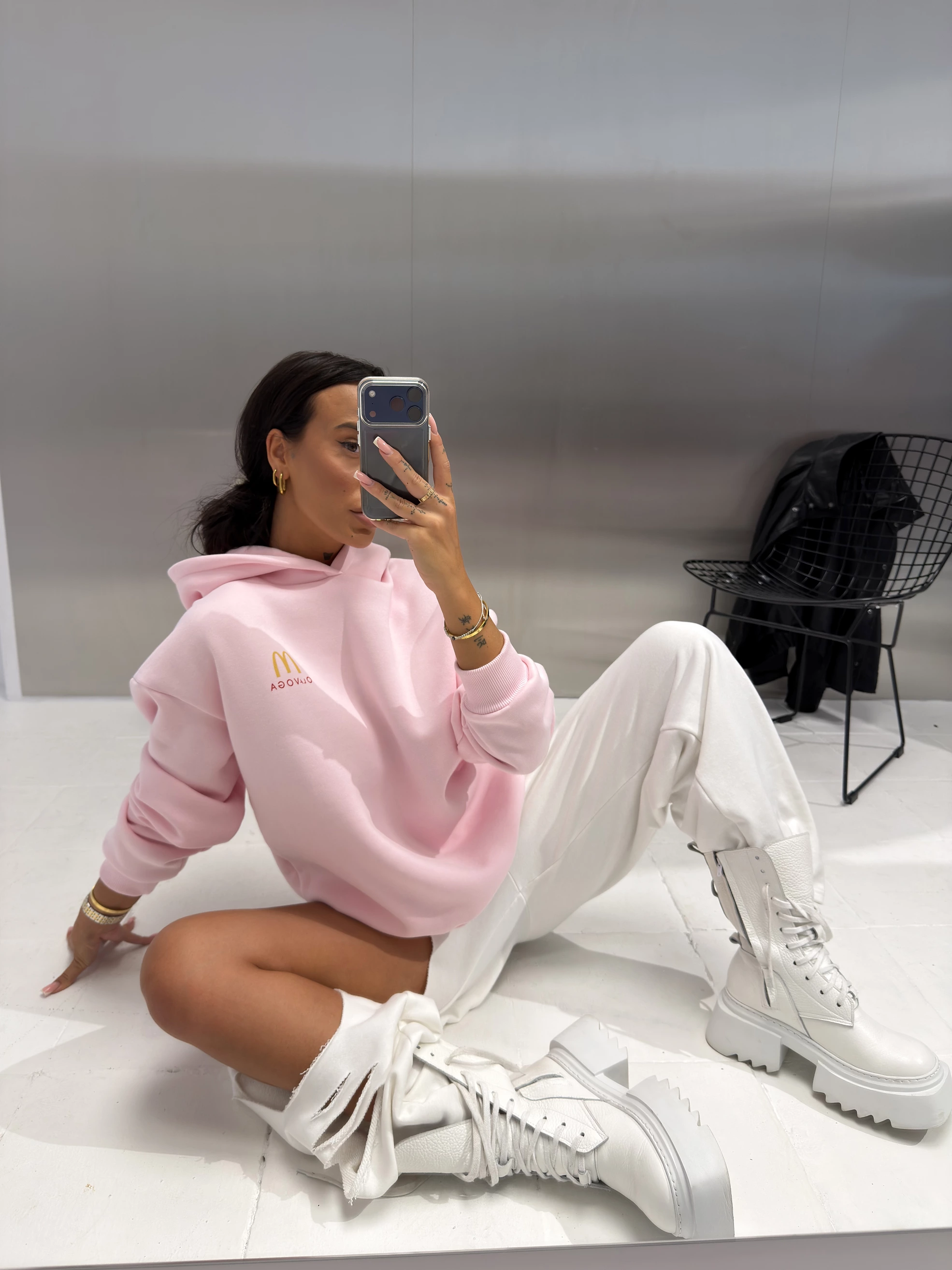 Bluza z kapturem OLAVOGA NOVIA - Powder Pink