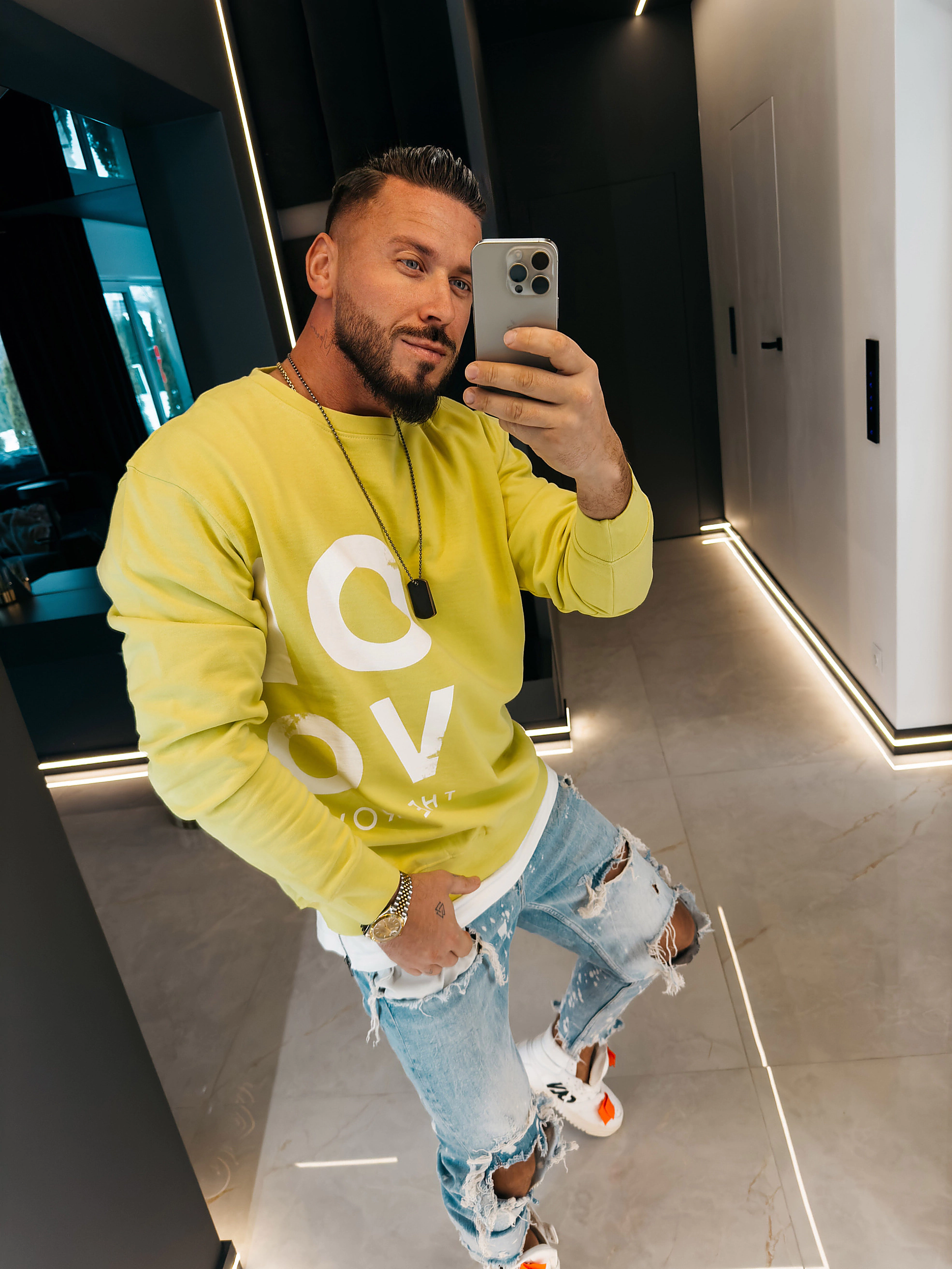 Bluza męska OLAVOGA Men EFFECT - Limonka