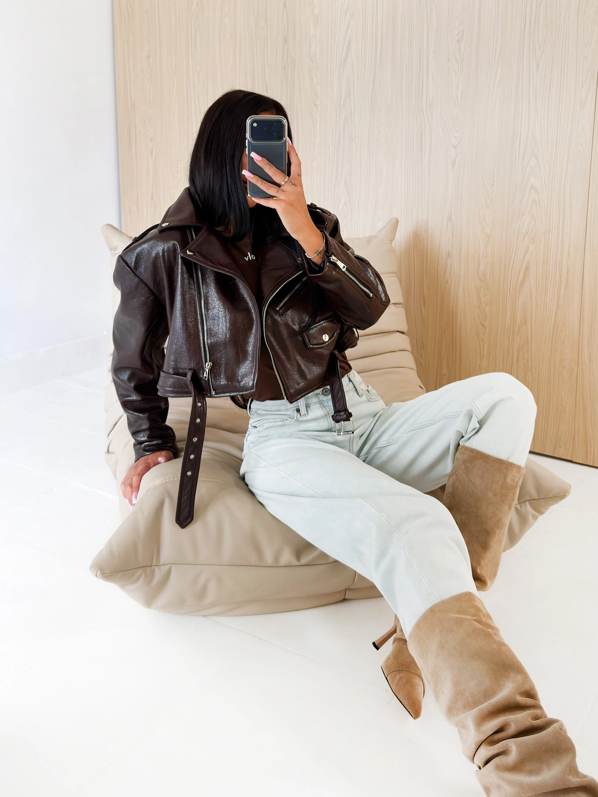 OLAVOGA FEMISTO Women’s Ramones-style jacket – Coffee