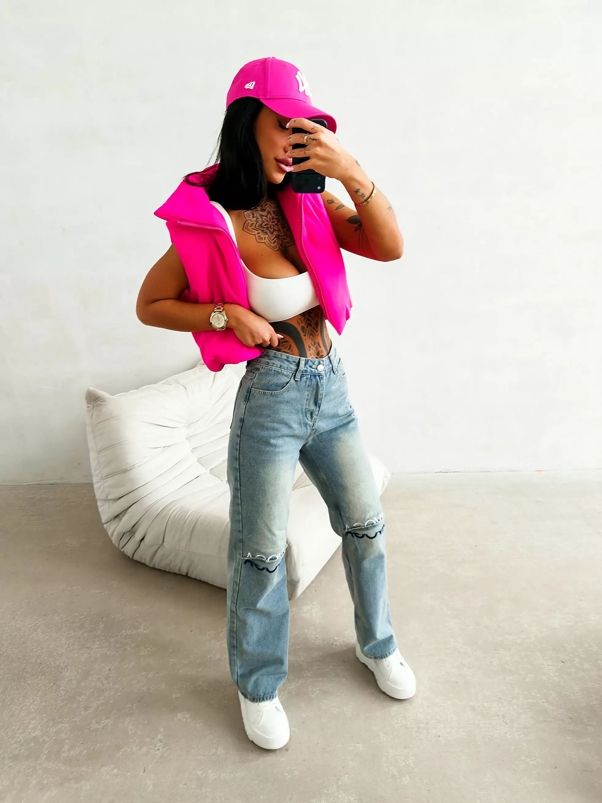 Spodnie damskie denim OLAVOGA DAKEN Jasny jeans