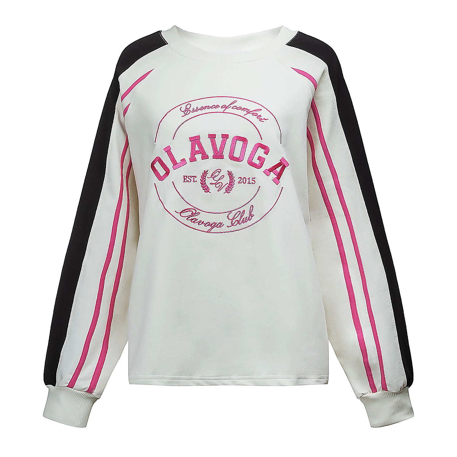OLAVOGA DELORA women's sweatshirt - Écru + Black