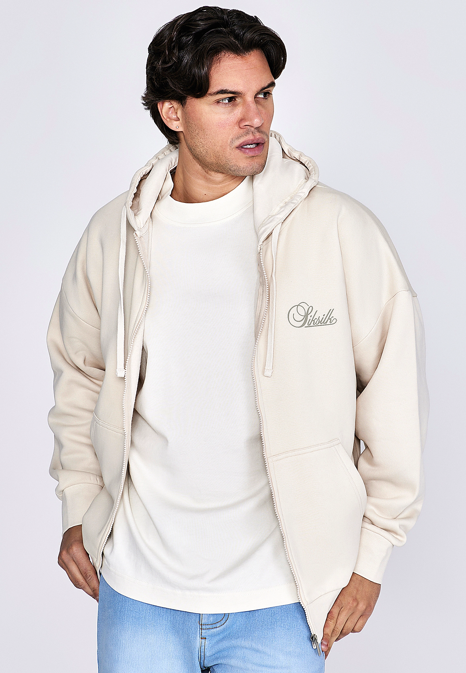 Bluza męska zapinana SIKSILK 28585 - Ecru