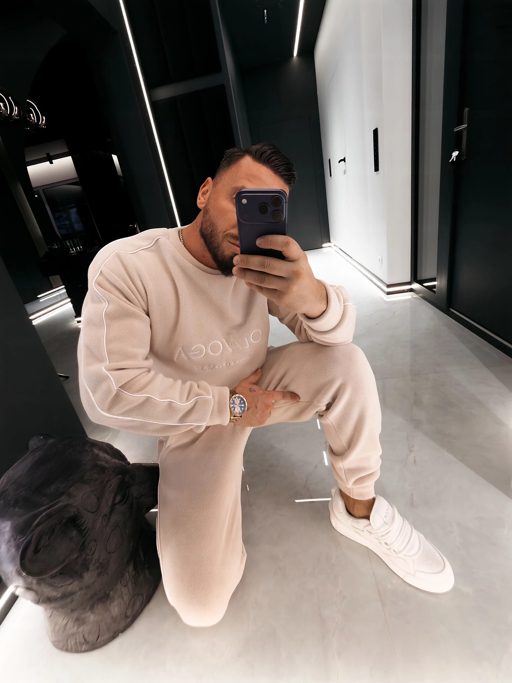 Herren-Fleece-Set OLAVOGA Herren LENTO MEN - Beige