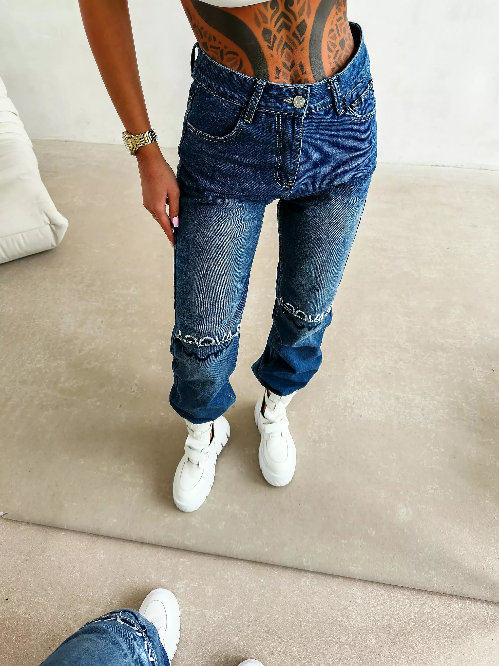 OLAVOGA DAKEN women's denim trousers - Dark denim