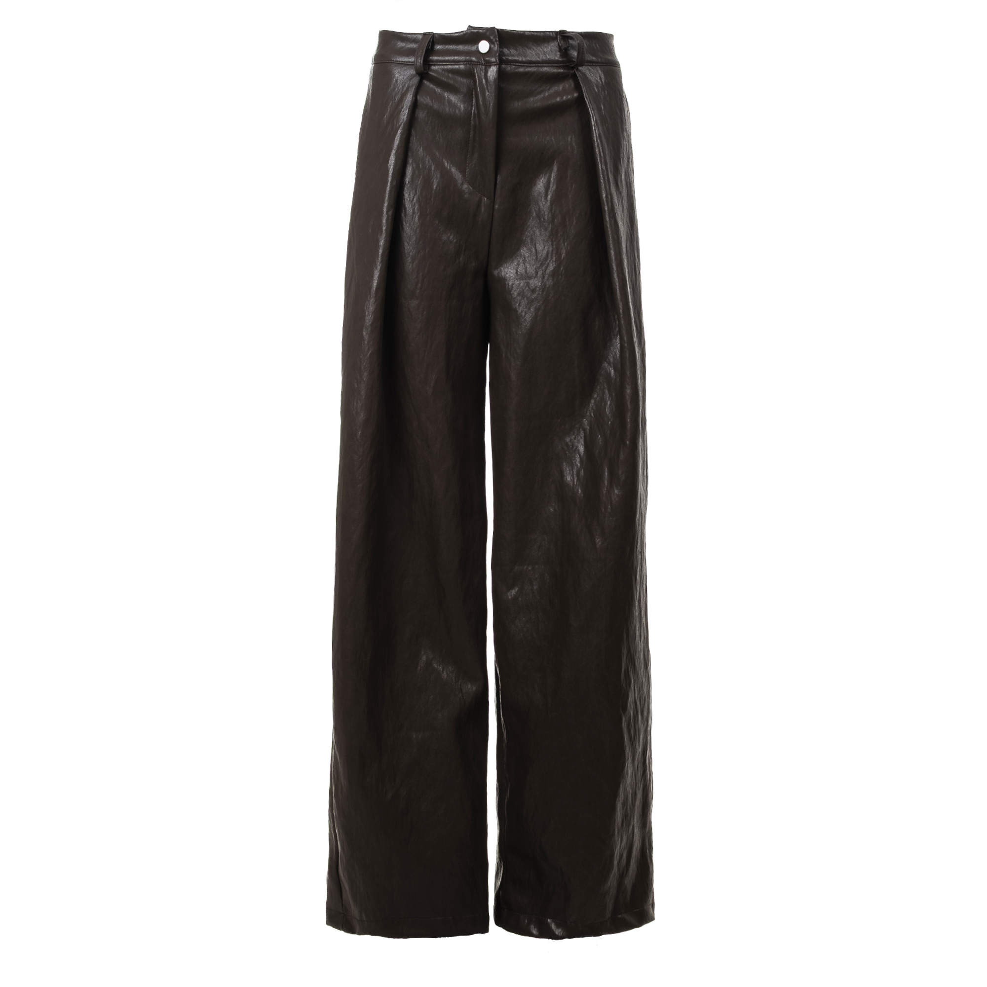 OLAVOGA STEP Damenhose aus Kunstleder – Braun