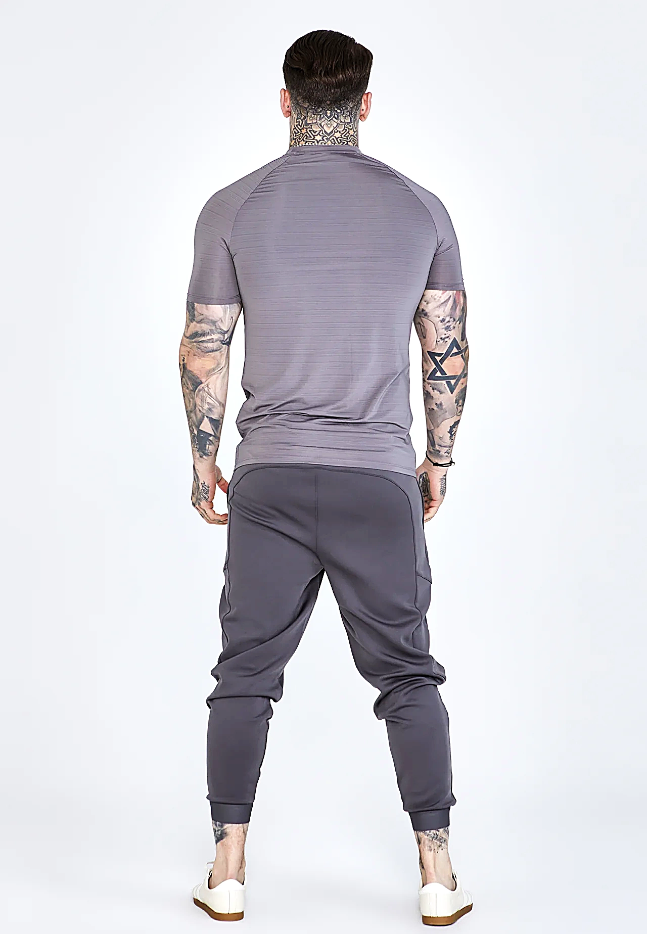 T-shirt męski SIKSILK MUSCLE FIT 26509 - Szary