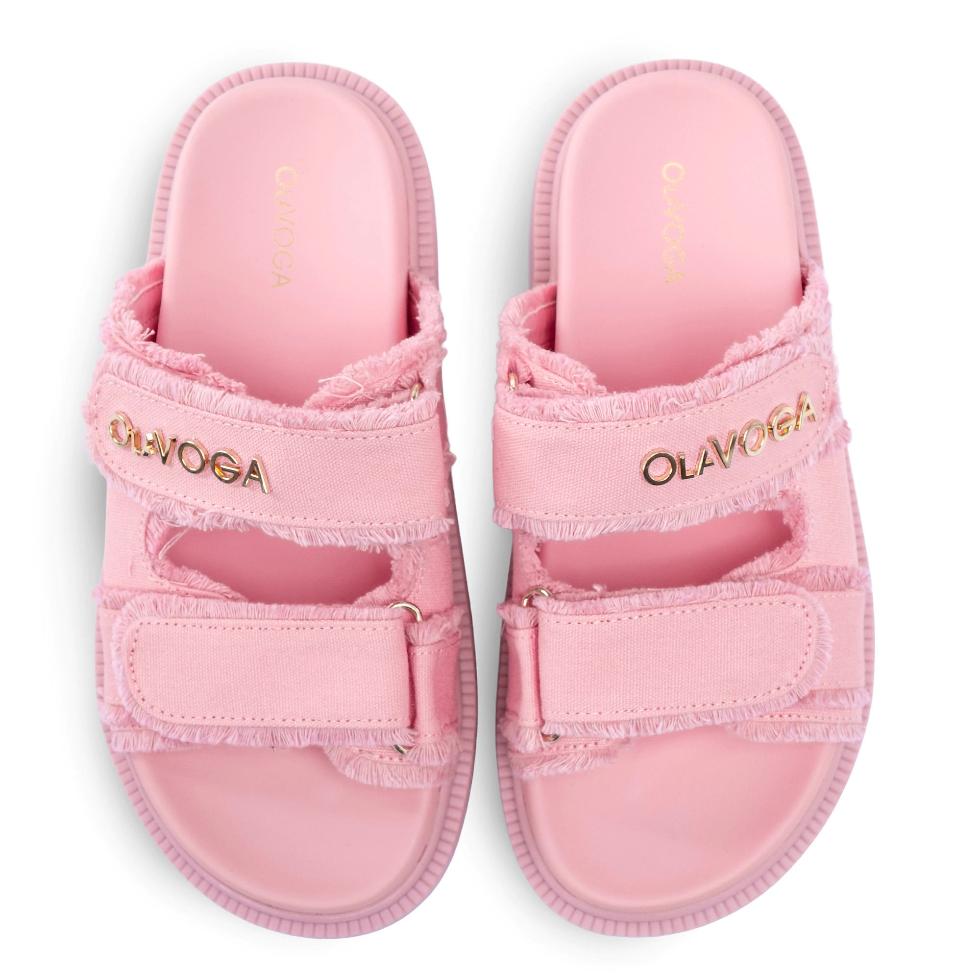 Women's Velcro flip-flops OLAVOGA BERLIOZ - Light pink