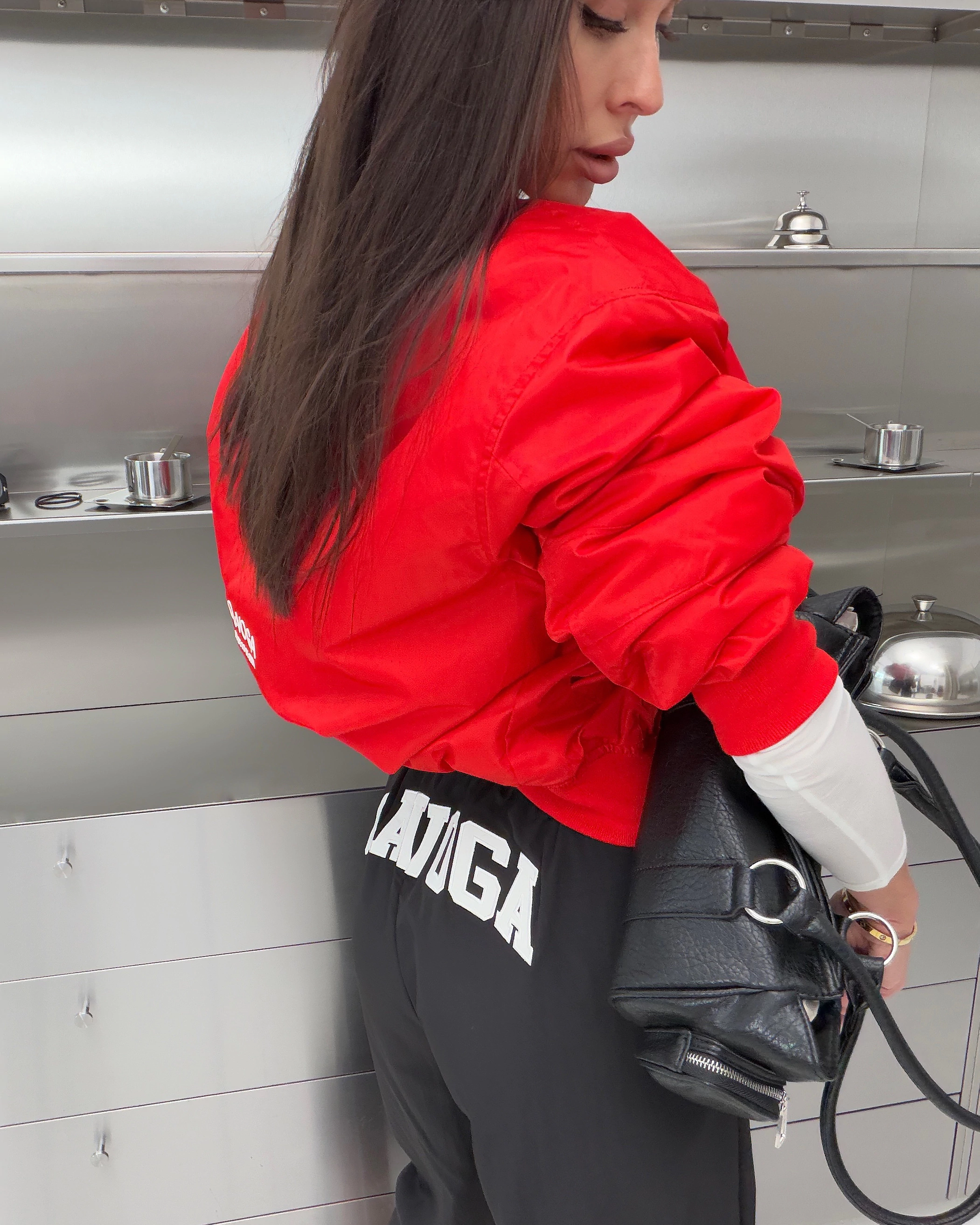 Dámská bomber bunda OLAVOGA WOOLY 2.0 – červená