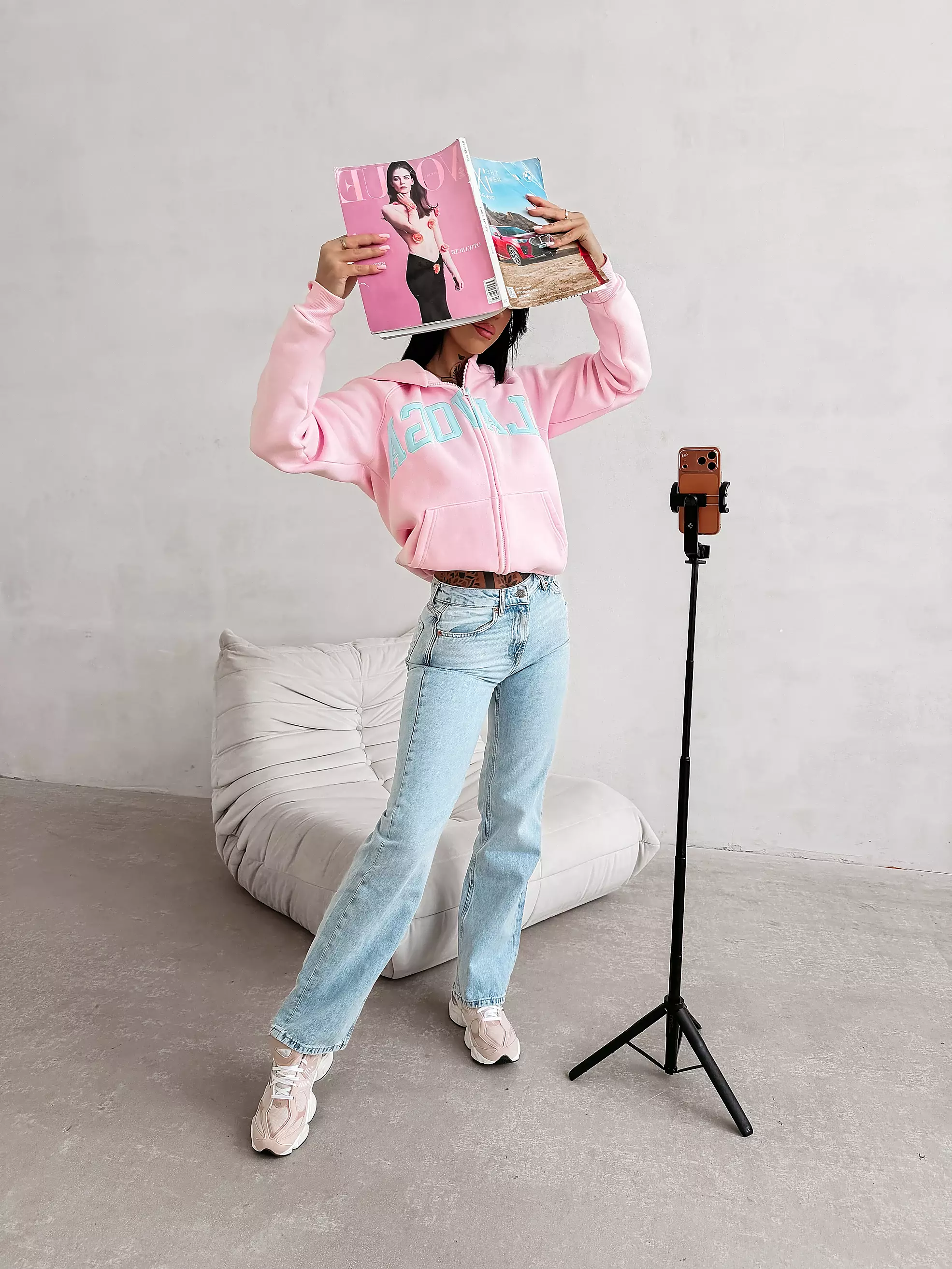 Bluza damska casual OLAVOGA IRIS - Róż