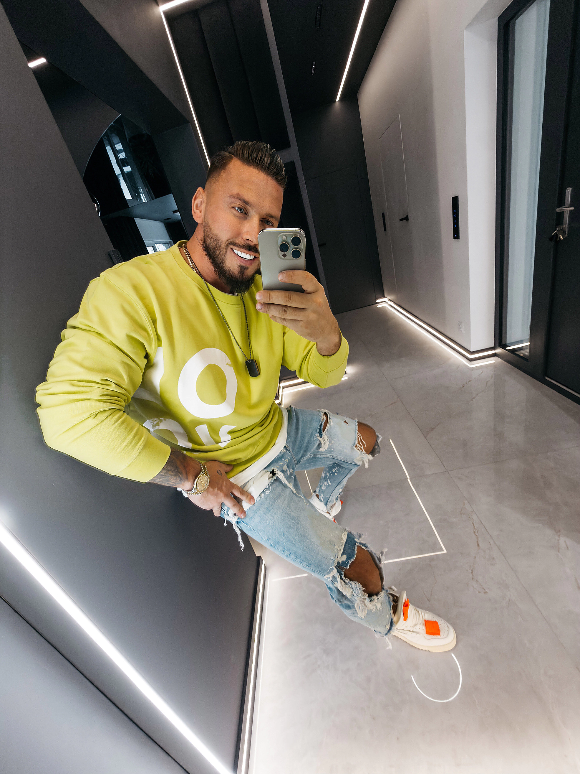Bluza męska OLAVOGA Men EFFECT - Limonka