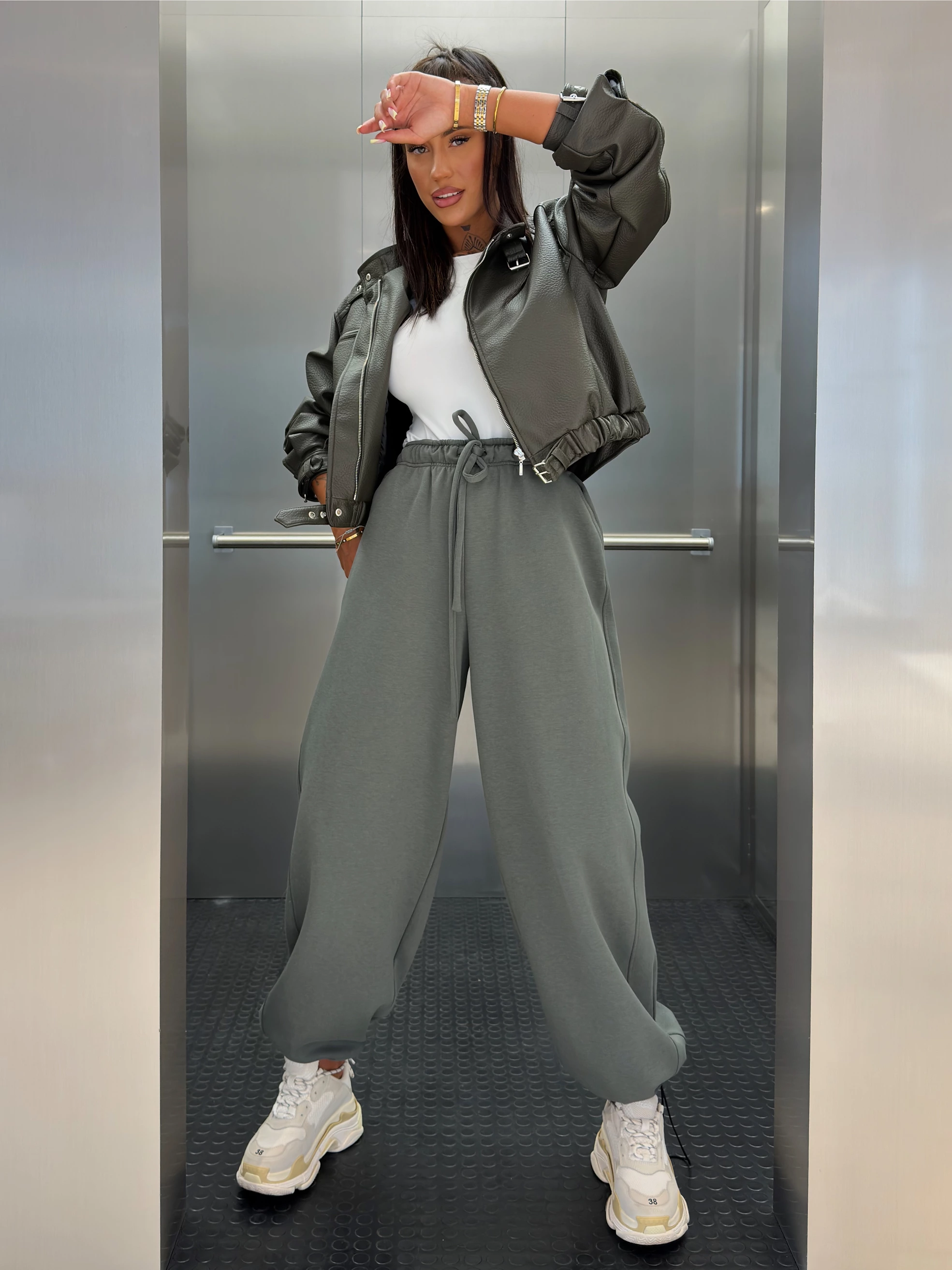 Dámská bunda oversize OLAVOGA VIERA – khaki