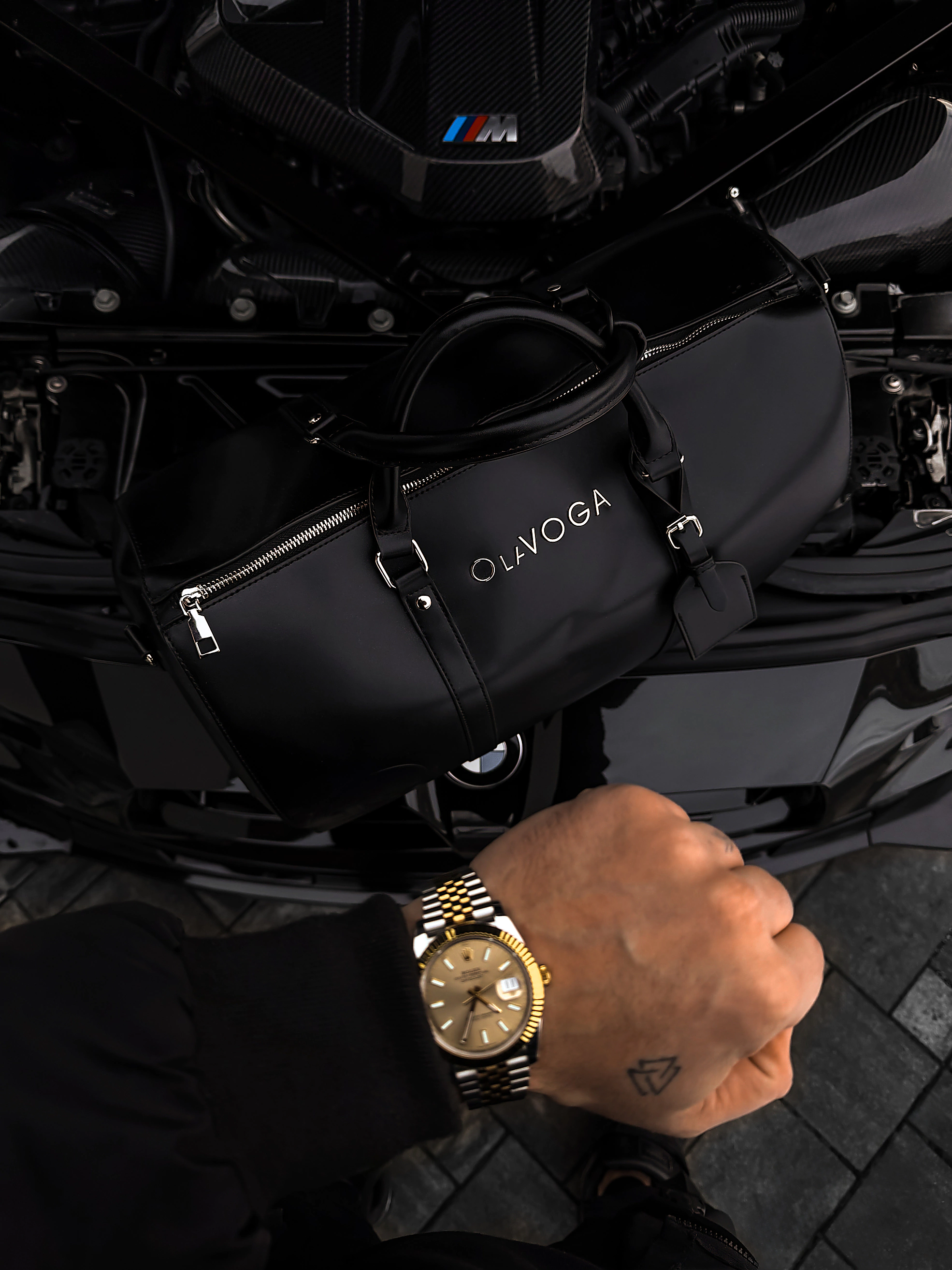 OLAVOGA Men's classic eco leather ZORVINO bag - Black
