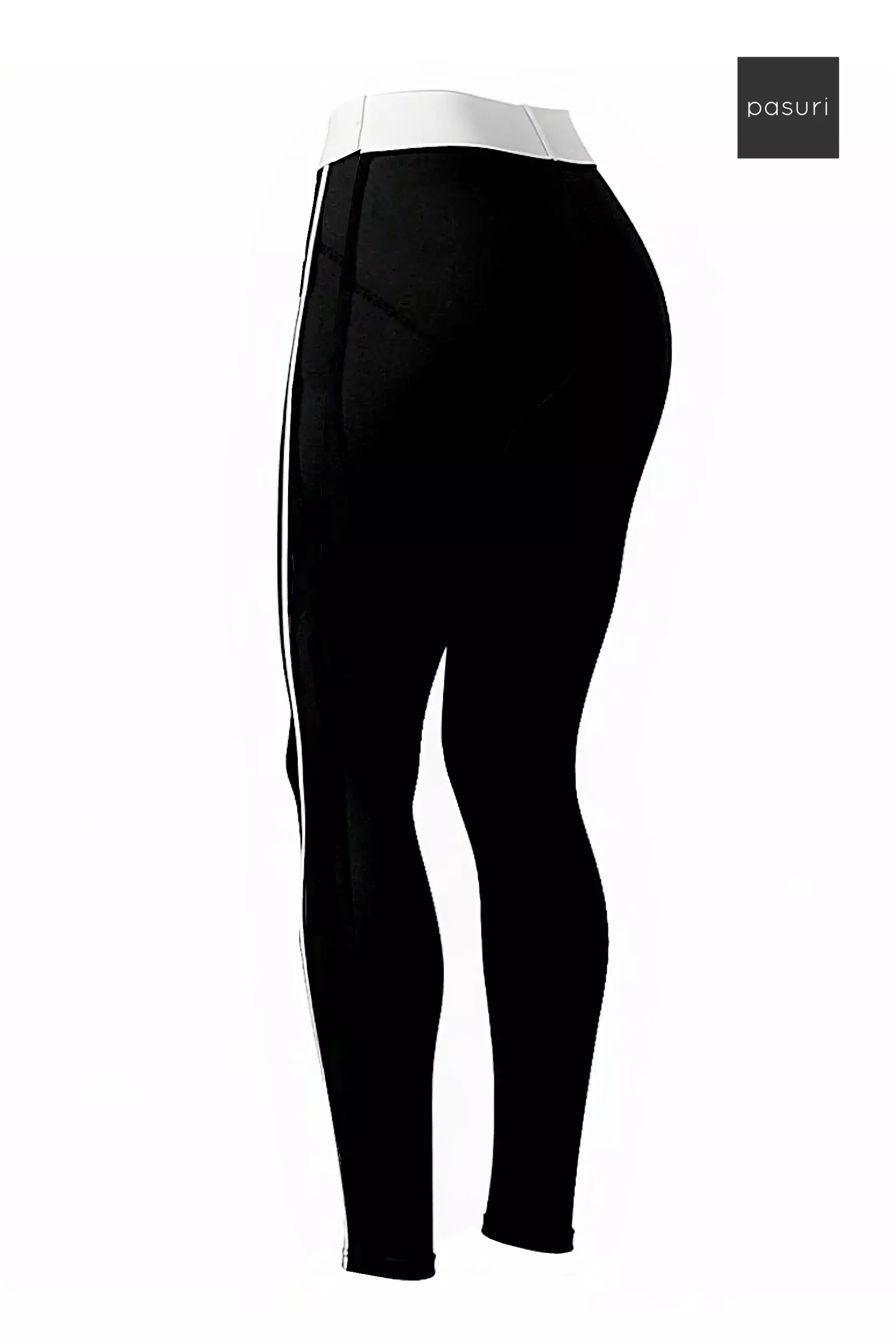 Legginsy damskie z szeroką gumą OLAVOGA PATIA - Czarny