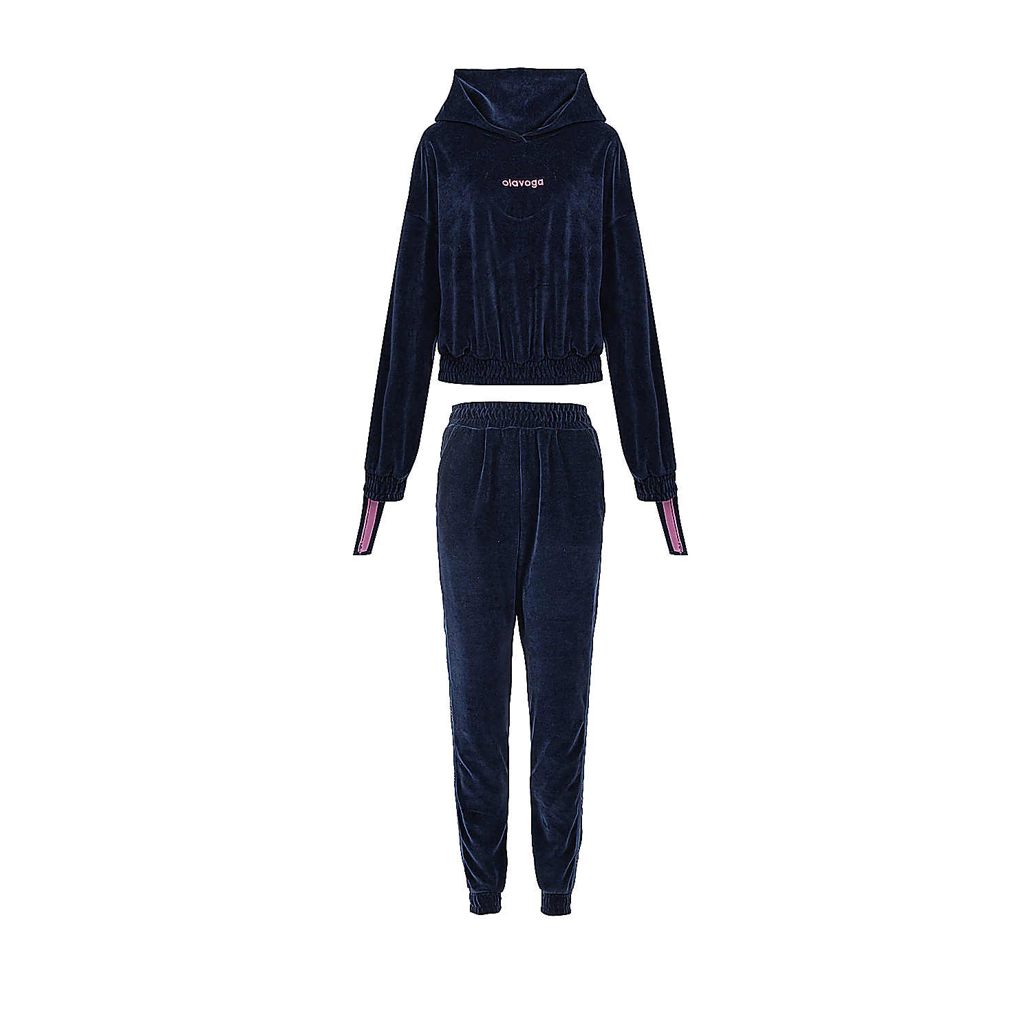 Damenset aus Velours OLAVOGA SMOOVE - Marineblau