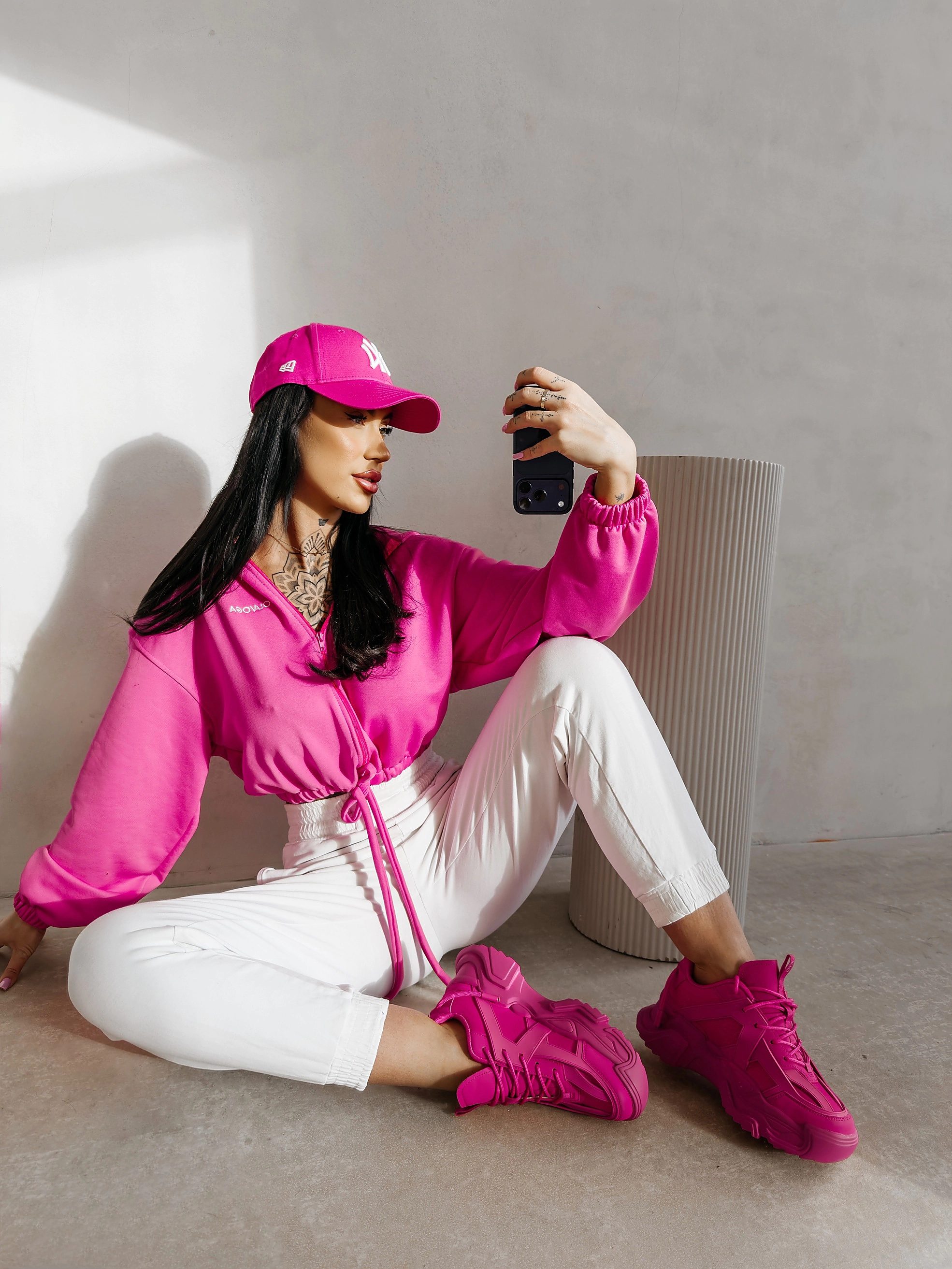 Bluza damska oversize OLAVOGA NERIN - Amarant