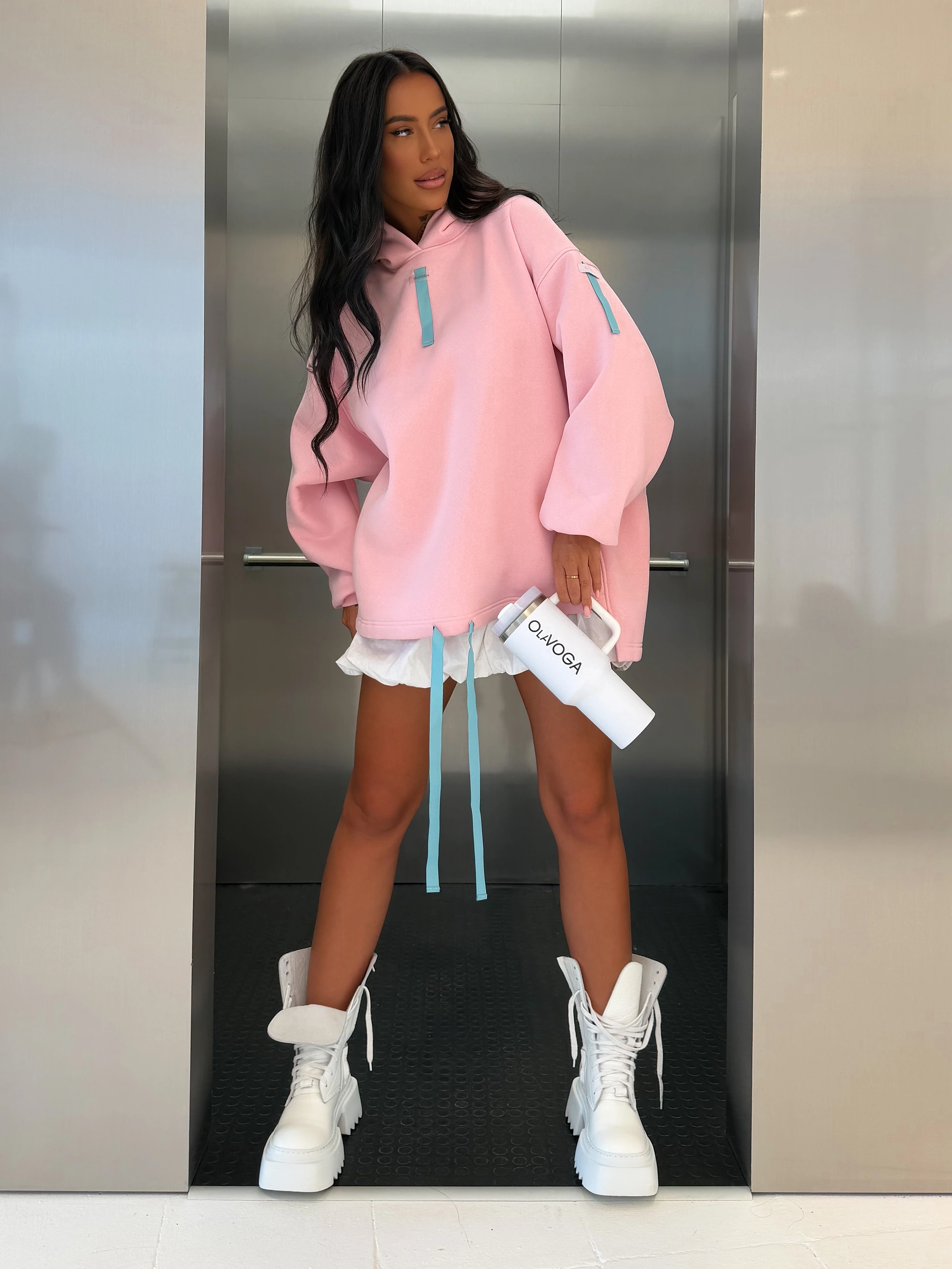 Bluza oversize OLAVOGA AVIRA - Powder Pink