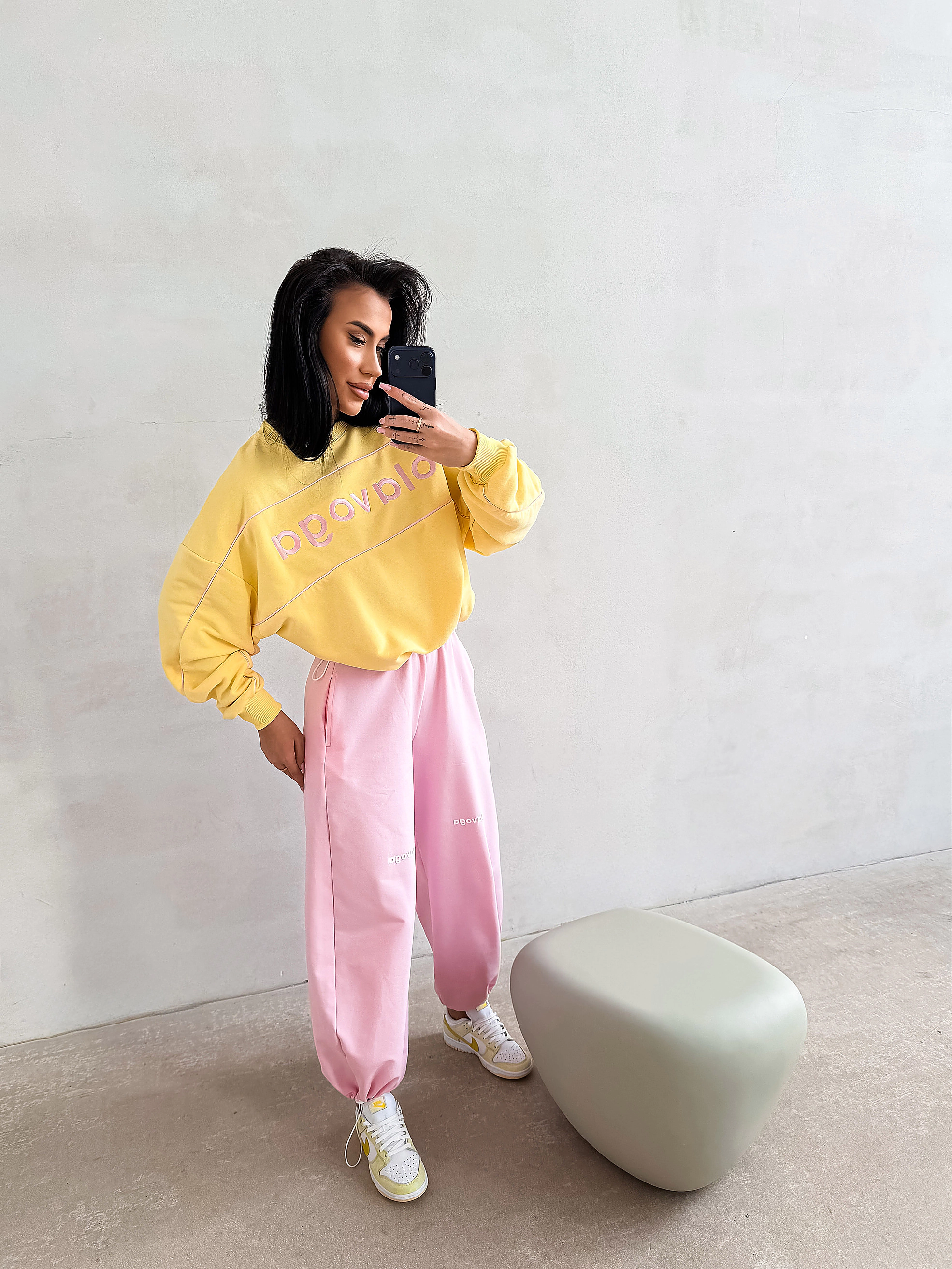 Bluza damska oversize OLAVOGA MELLOW - Żółty